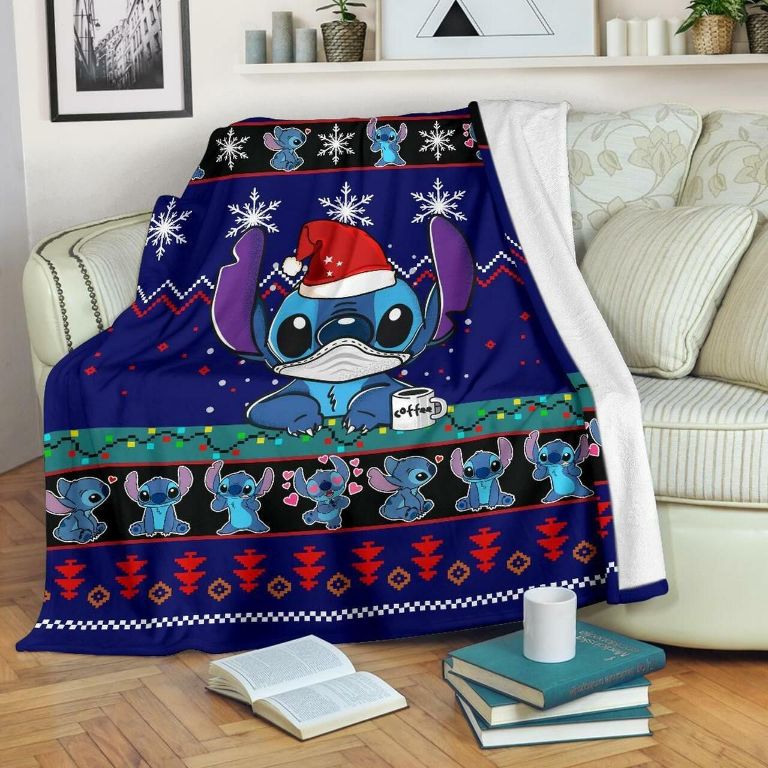 Stitch Christmas Fleece Blanket Gift For Fan, Premium Comfy Sofa Throw Blanket Gift Stitch Christmas Fleece Blanket Gift For Fan, Premium Comfy Sofa Throw Blanket Gift