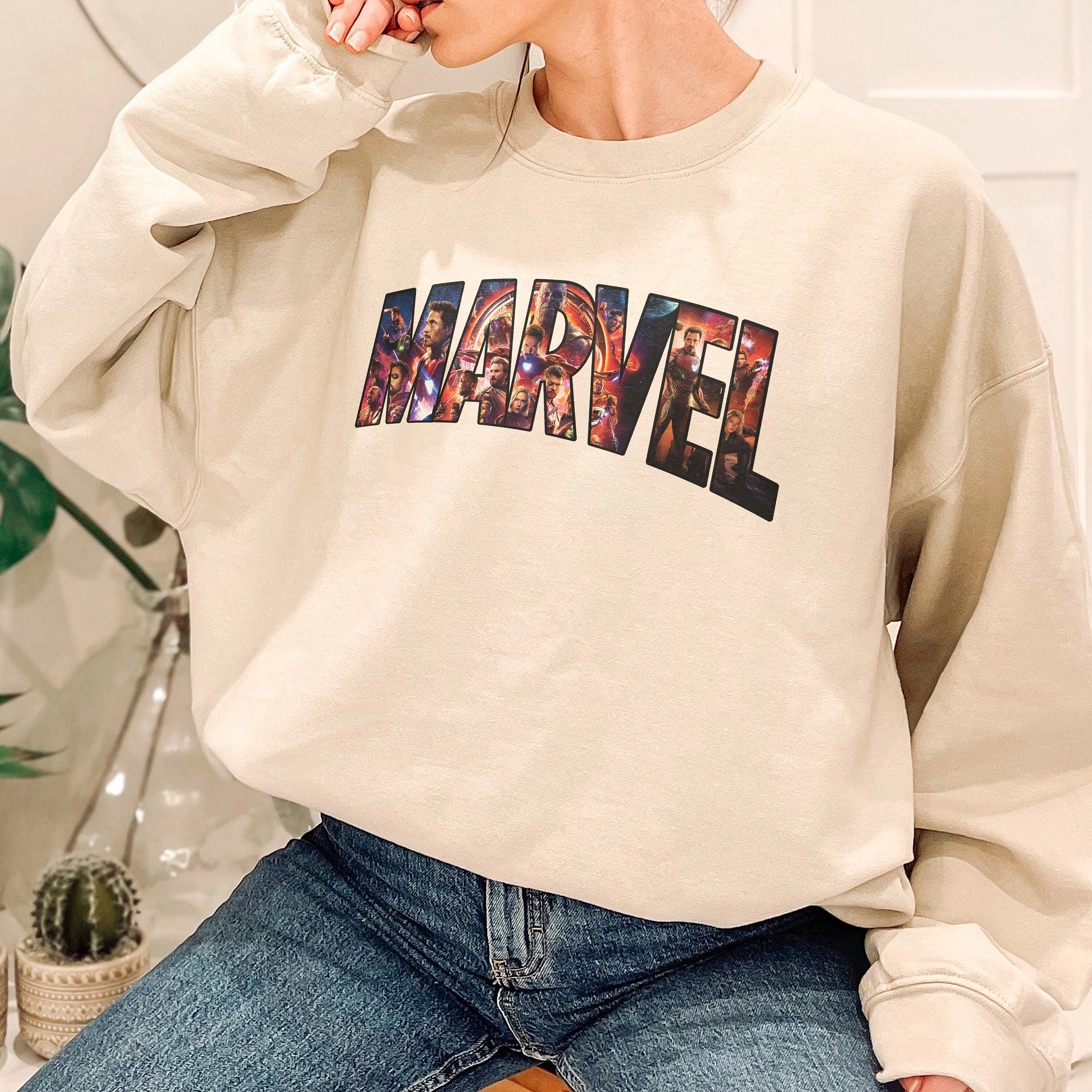Vintage Marvel Characters Unisex Sweatshirt Vintage Marvel Characters Unisex Sweatshirt