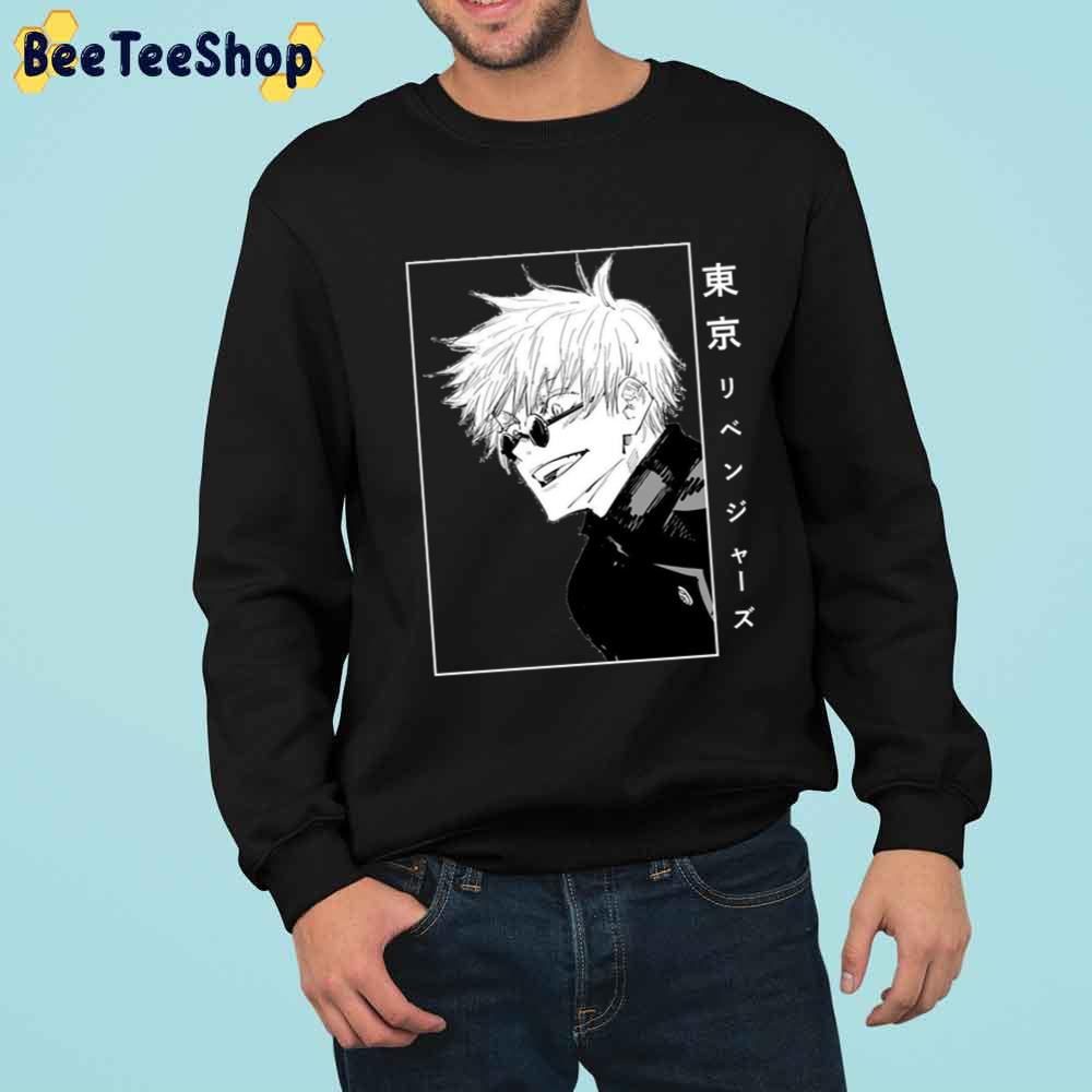 White Black Style Gojo Satoru Unisex T-Shirt White Black Style Gojo Satoru Unisex T-Shirt