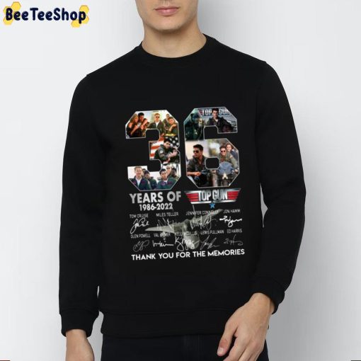 36 Years 1986 2022 Top Gun Thank You For The Memories Signatures Unisex T-Shirt