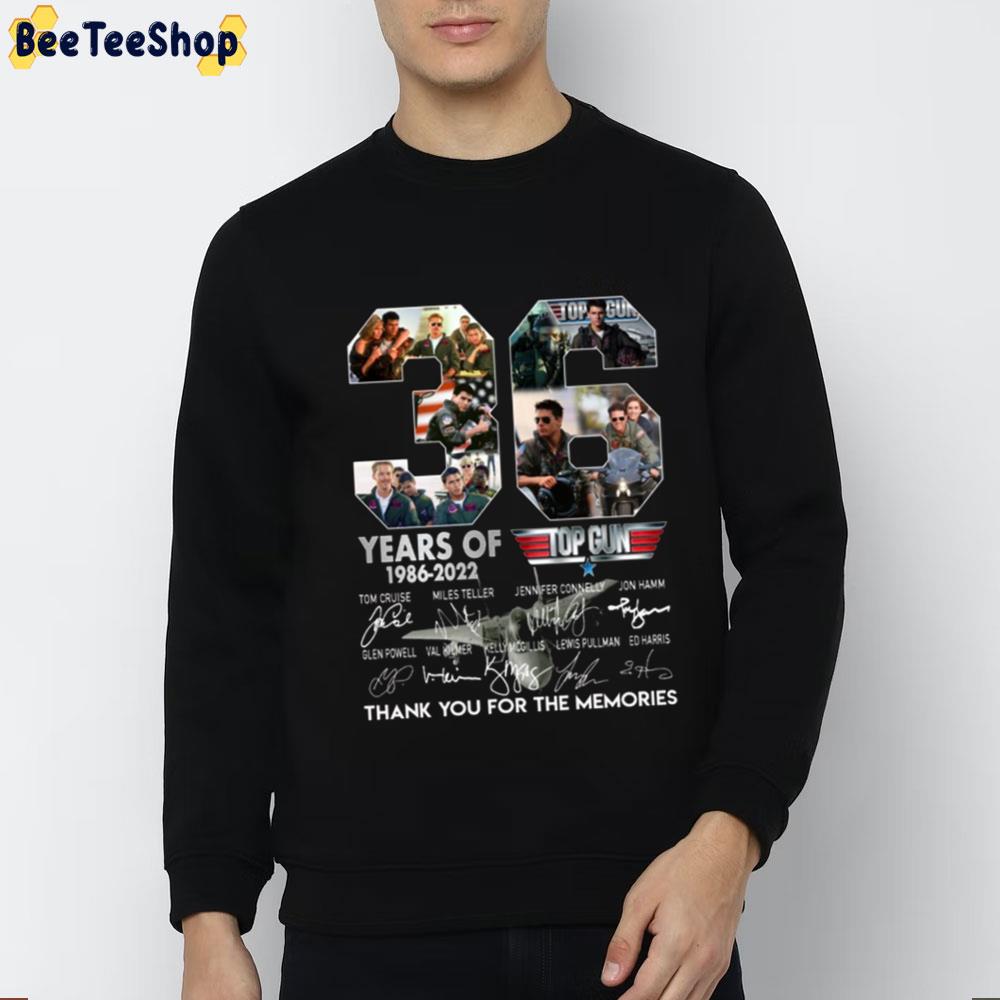 36 Years 1986 2022 Top Gun Thank You For The Memories Signatures Unisex T-Shirt 36 Years 1986 2022 Top Gun Thank You For The Memories Signatures Unisex T-Shirt