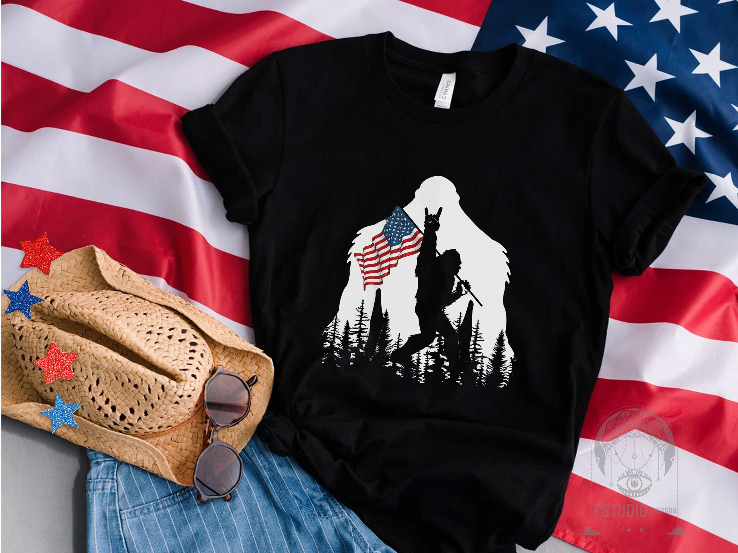 4th Of July Bigfoot Holding Us Flag Freedom Independence Day Unisex T-Shirt 4th Of July Bigfoot Holding Us Flag Freedom Independence Day Unisex T-Shirt