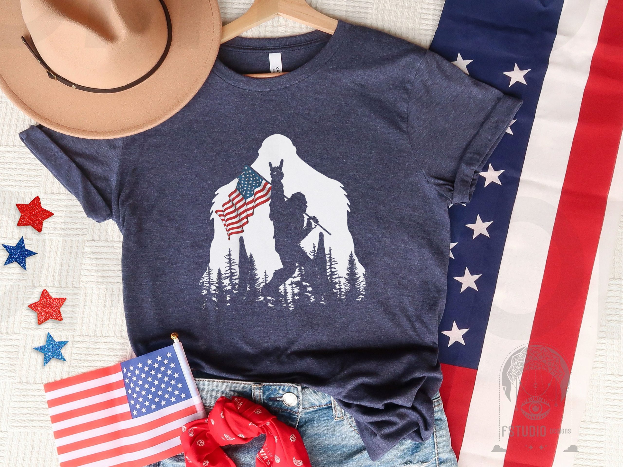 4th Of July Bigfoot Holding Us Flag Freedom Independence Day Unisex T-Shirt 4th Of July Bigfoot Holding Us Flag Freedom Independence Day Unisex T-Shirt