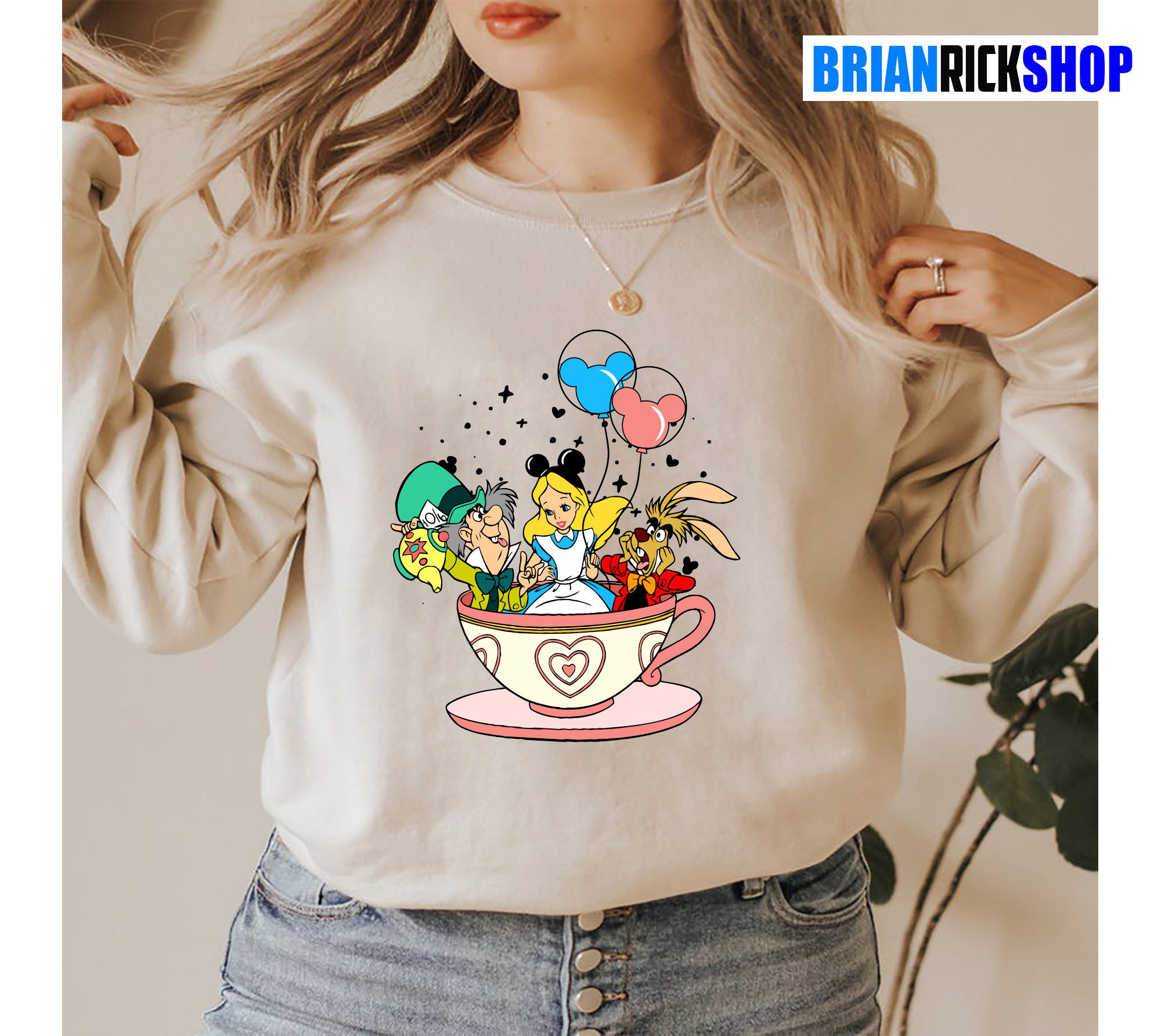 Alice In Wonderland We're All Mad Here Disney World Unisex Sweatshirt Alice In Wonderland We're All Mad Here Disney World Unisex Sweatshirt