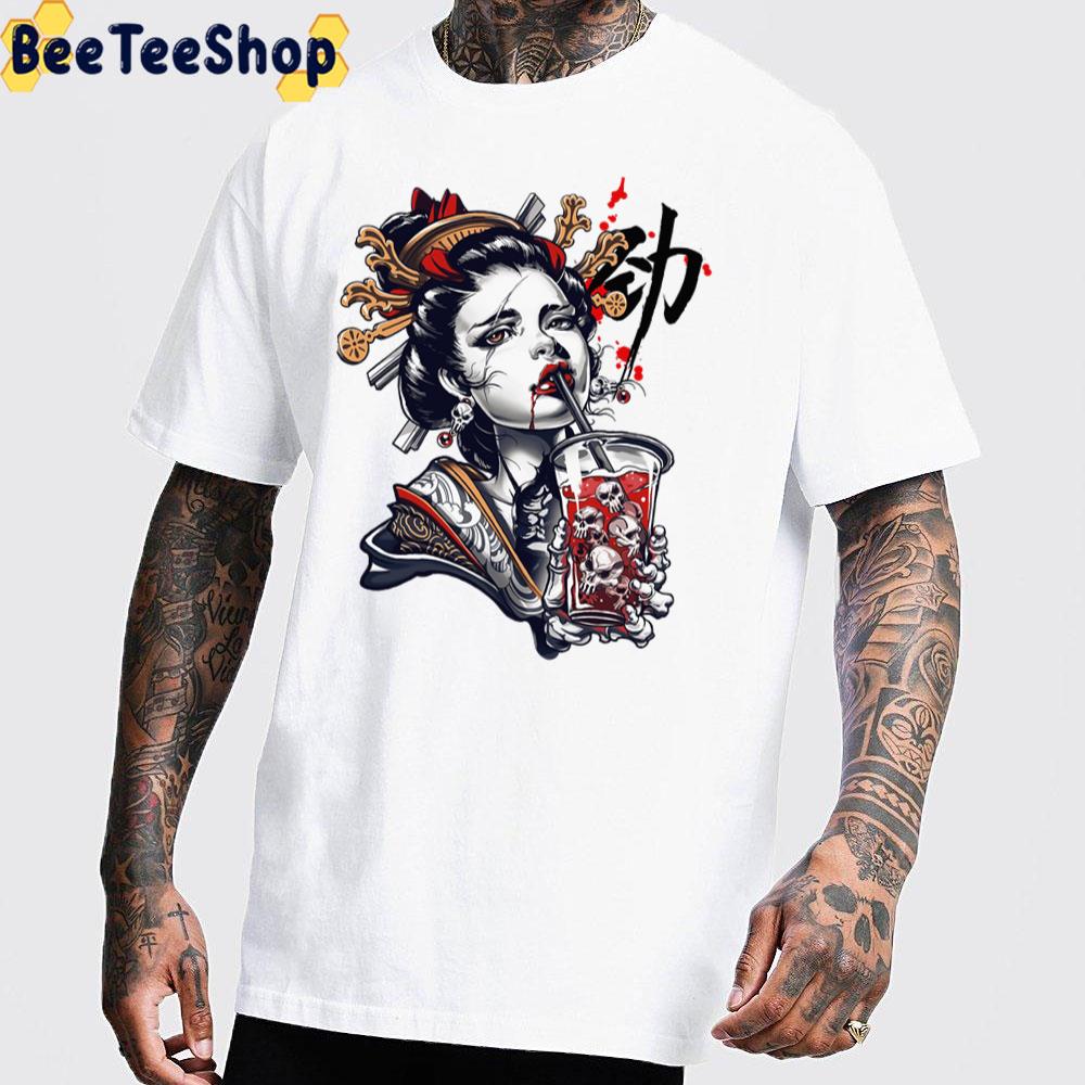 Art Japanese Geisha Girl Vaporwave Cyberpunk Popart Urban Style Unisex T-Shirt Art Japanese Geisha Girl Vaporwave Cyberpunk Popart Urban Style Unisex T-Shirt