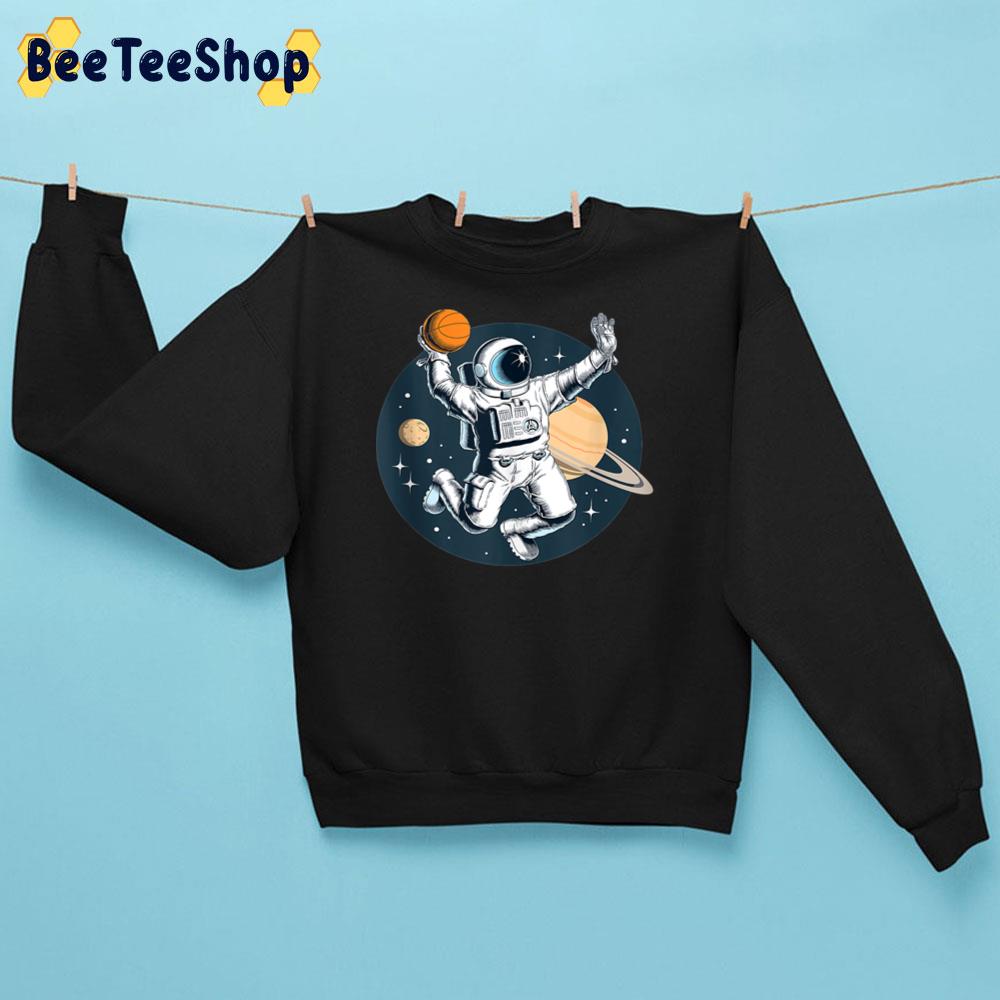 Astronaut Dunking Basketball In Space Among Planets Graphic Unisex Sweatshirt Astronaut Dunking Basketball In Space Among Planets Graphic Unisex Sweatshirt