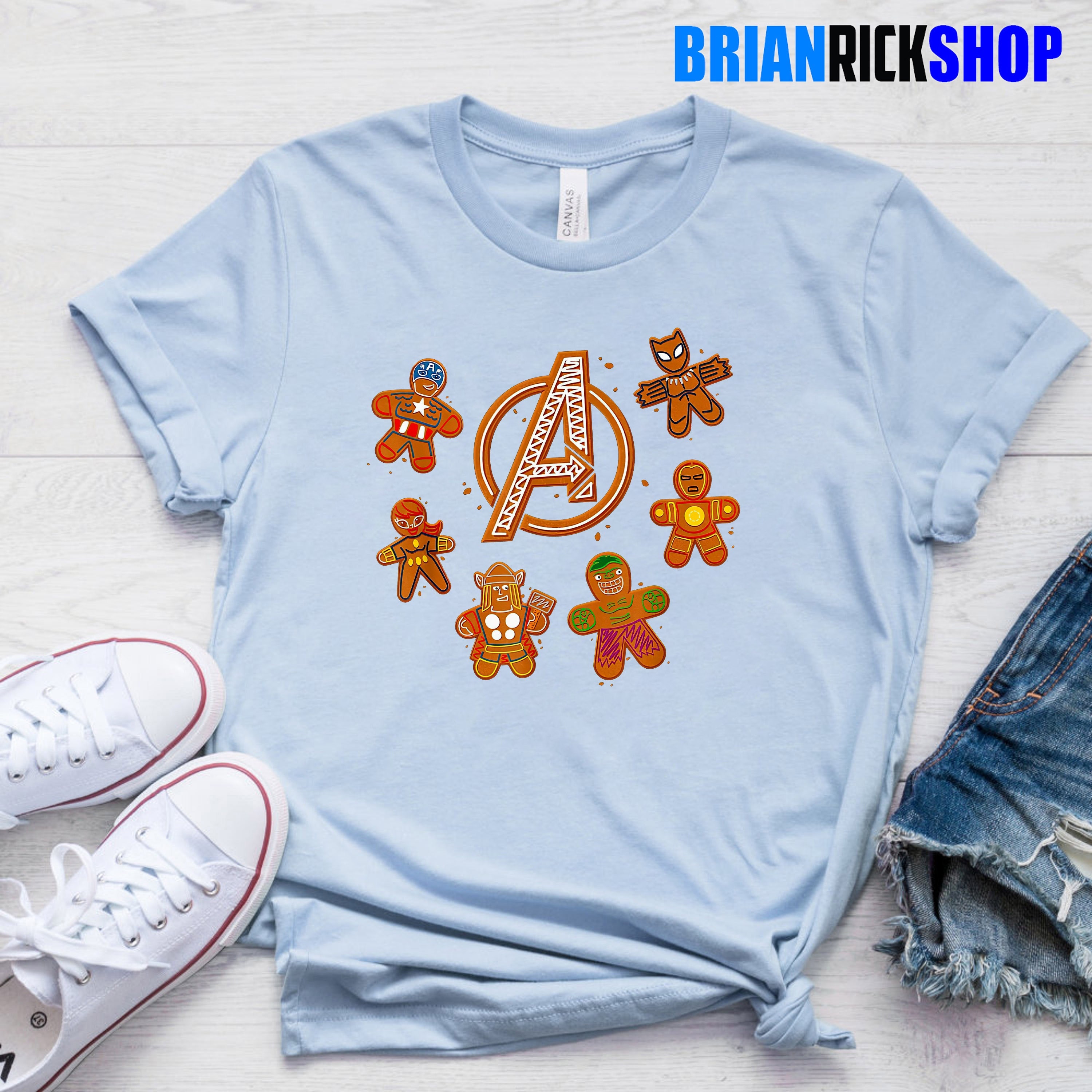 Avengers Christmas Marvel Gingerbread Cookie Disney Christmas Unisex T-Shirt Avengers Christmas Marvel Gingerbread Cookie Disney Christmas Unisex T-Shirt