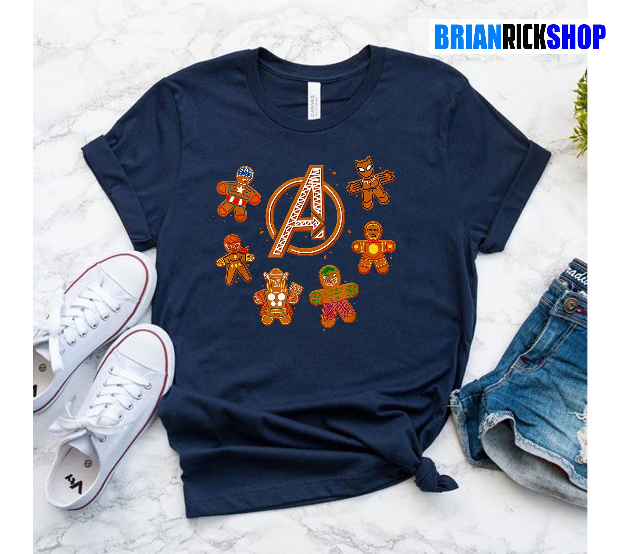 Avengers Christmas Marvel Gingerbread Cookie Disney Christmas Unisex T-Shirt Avengers Christmas Marvel Gingerbread Cookie Disney Christmas Unisex T-Shirt