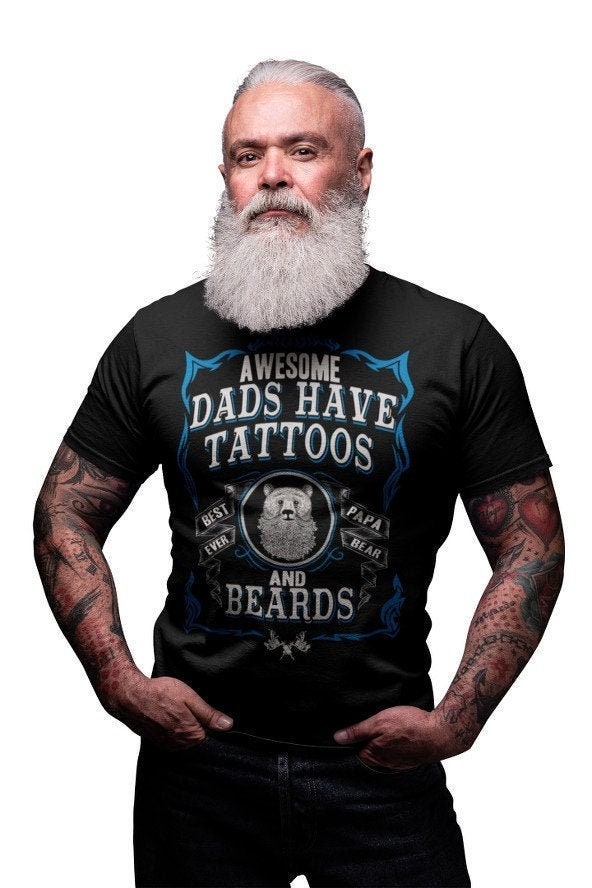 Awesome Dads Have Tattoos And Beards Mens Funny Father's Day Unisex T-Shirt Awesome Dads Have Tattoos And Beards Mens Funny Father's Day Unisex T-Shirt