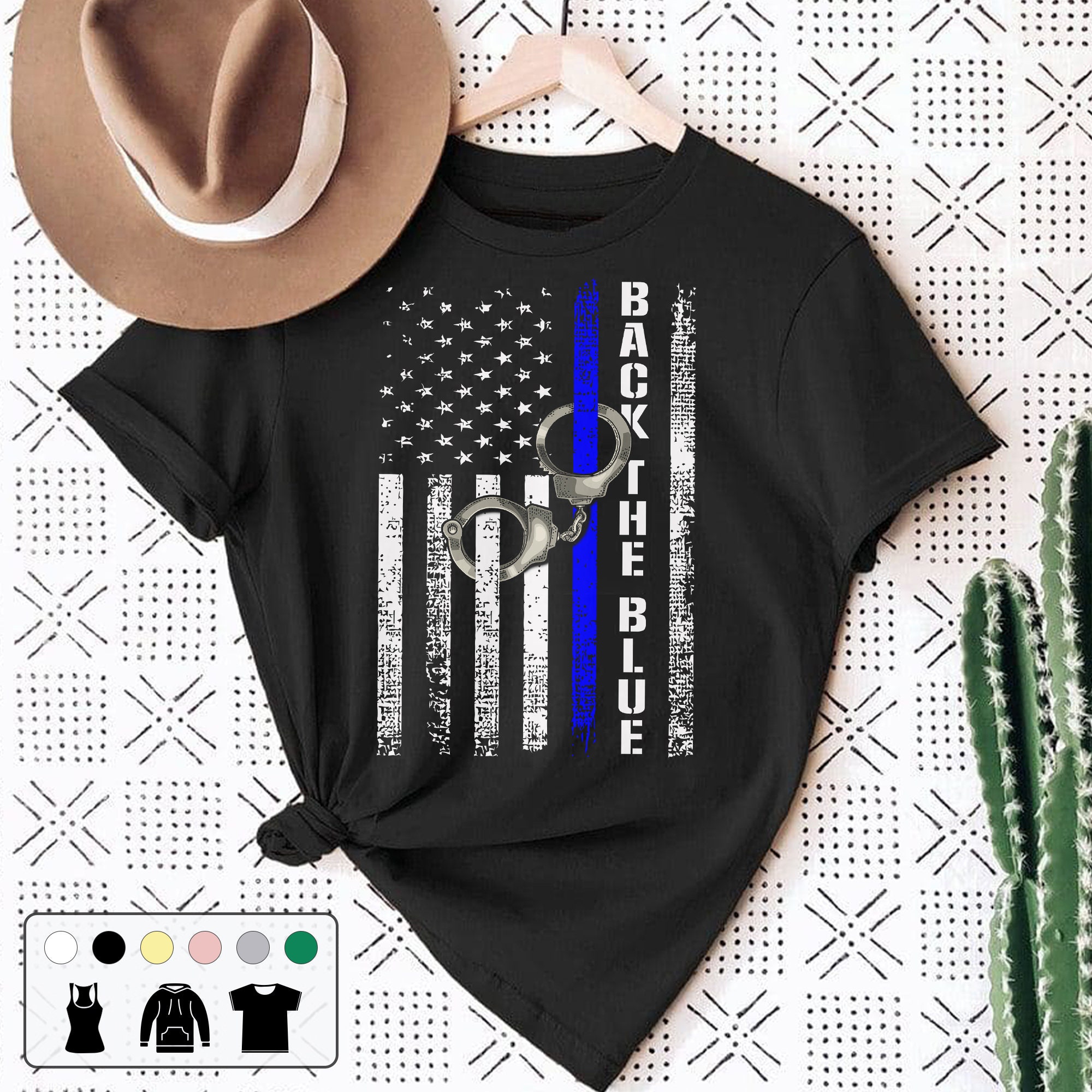 Back The Blue American Vintage Art Unisex T-Shirt Back The Blue American Vintage Art Unisex T-Shirt
