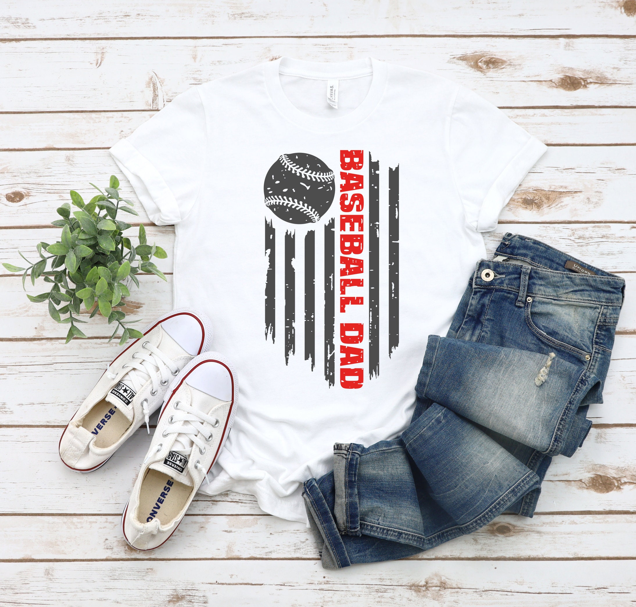 Baseball Dad Usa American Flag Dada Sporting Dad Father's Day Unisex T-Shirt Baseball Dad Usa American Flag Dada Sporting Dad Father's Day Unisex T-Shirt