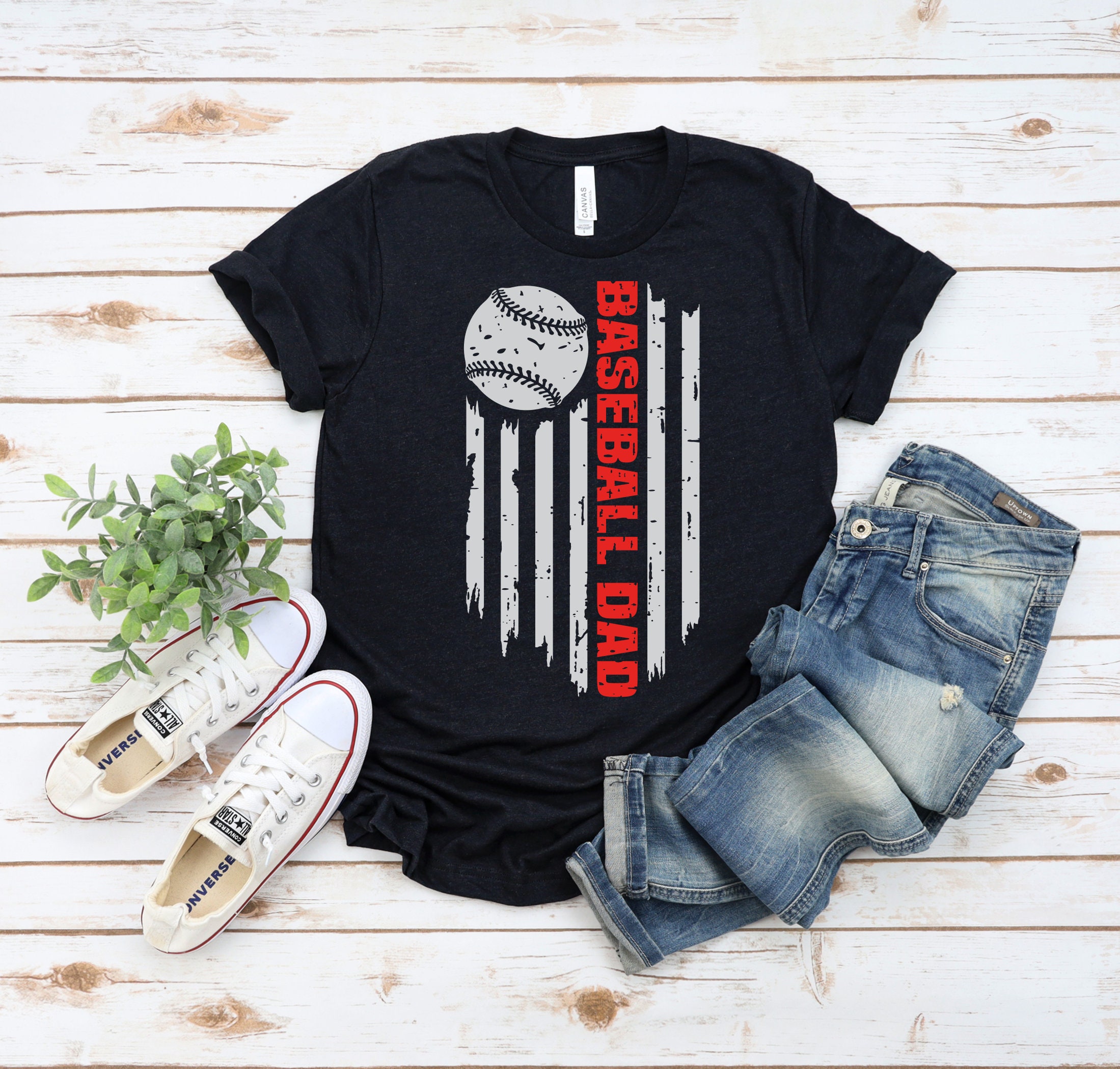 Baseball Dad Usa American Flag Dada Sporting Dad Father's Day Unisex T-Shirt Baseball Dad Usa American Flag Dada Sporting Dad Father's Day Unisex T-Shirt