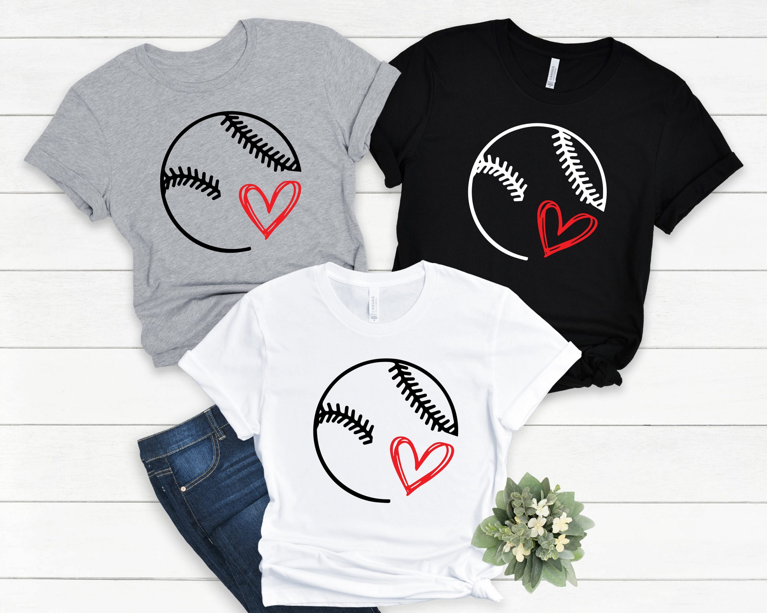 Baseball Heart Cute Father's Day Unisex T-Shirt Baseball Heart Cute Father's Day Unisex T-Shirt