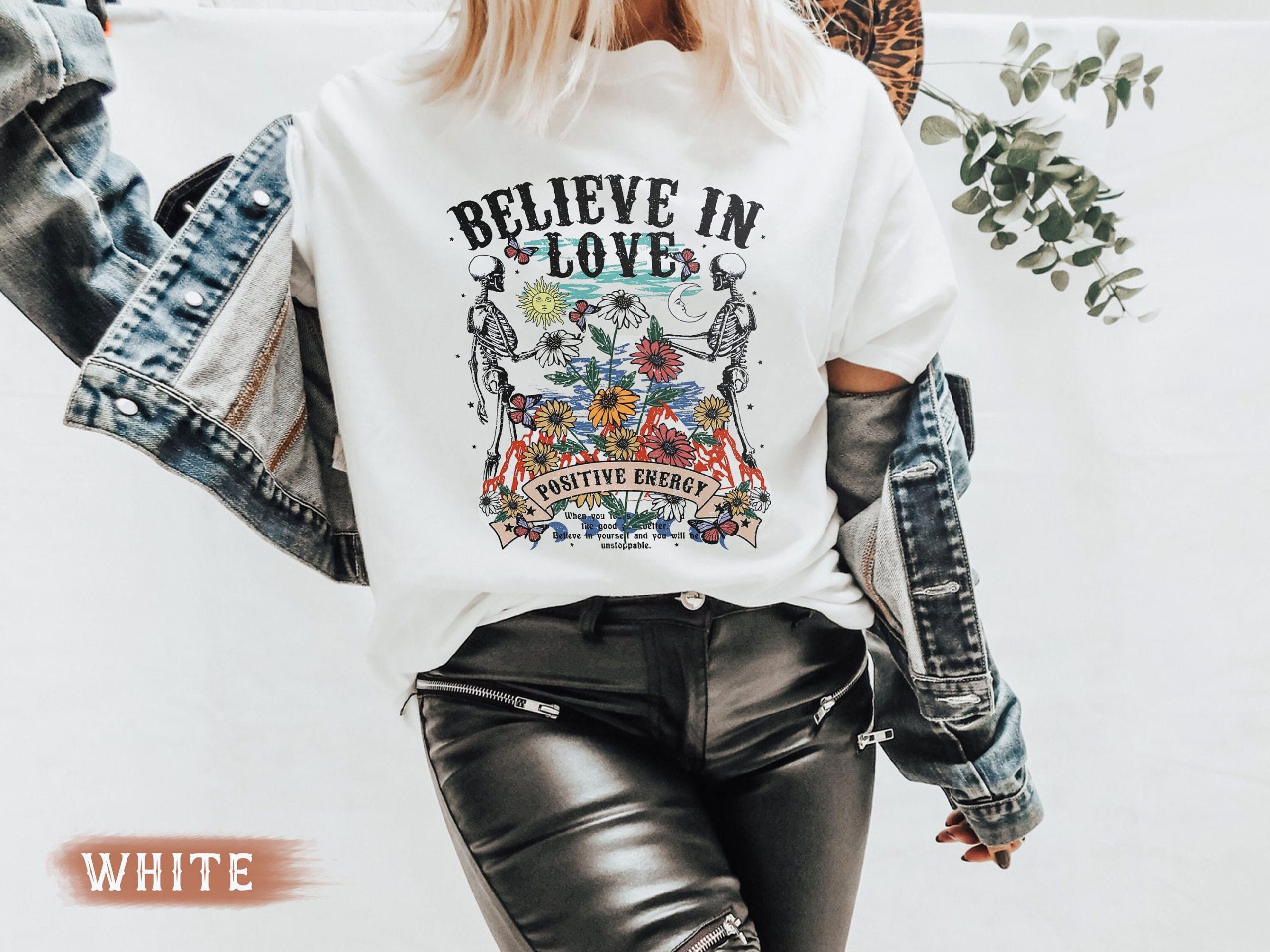 Believe In Love Positive Energy For Love Skeleton Couple Unisex T-Shirt Believe In Love Positive Energy For Love Skeleton Couple Unisex T-Shirt