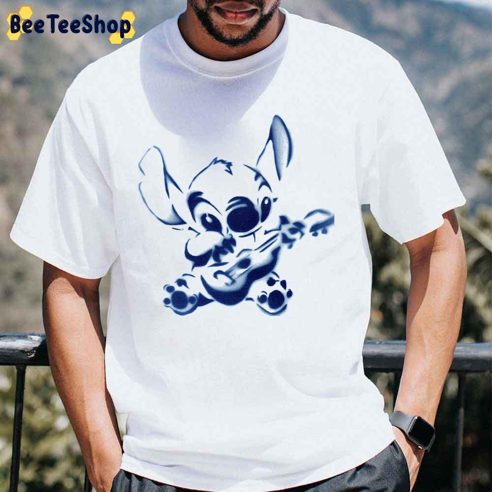 Blue Art Stitch Playing Guitar Unisex T-Shirt Blue Art Stitch Playing Guitar Unisex T-Shirt