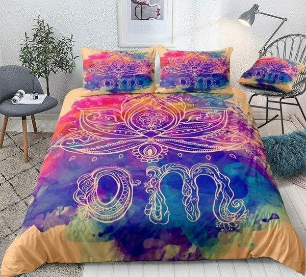 Boho Lotus Flower GeometricCotton Bedding Sets Boho Lotus Flower GeometricCotton Bedding Sets