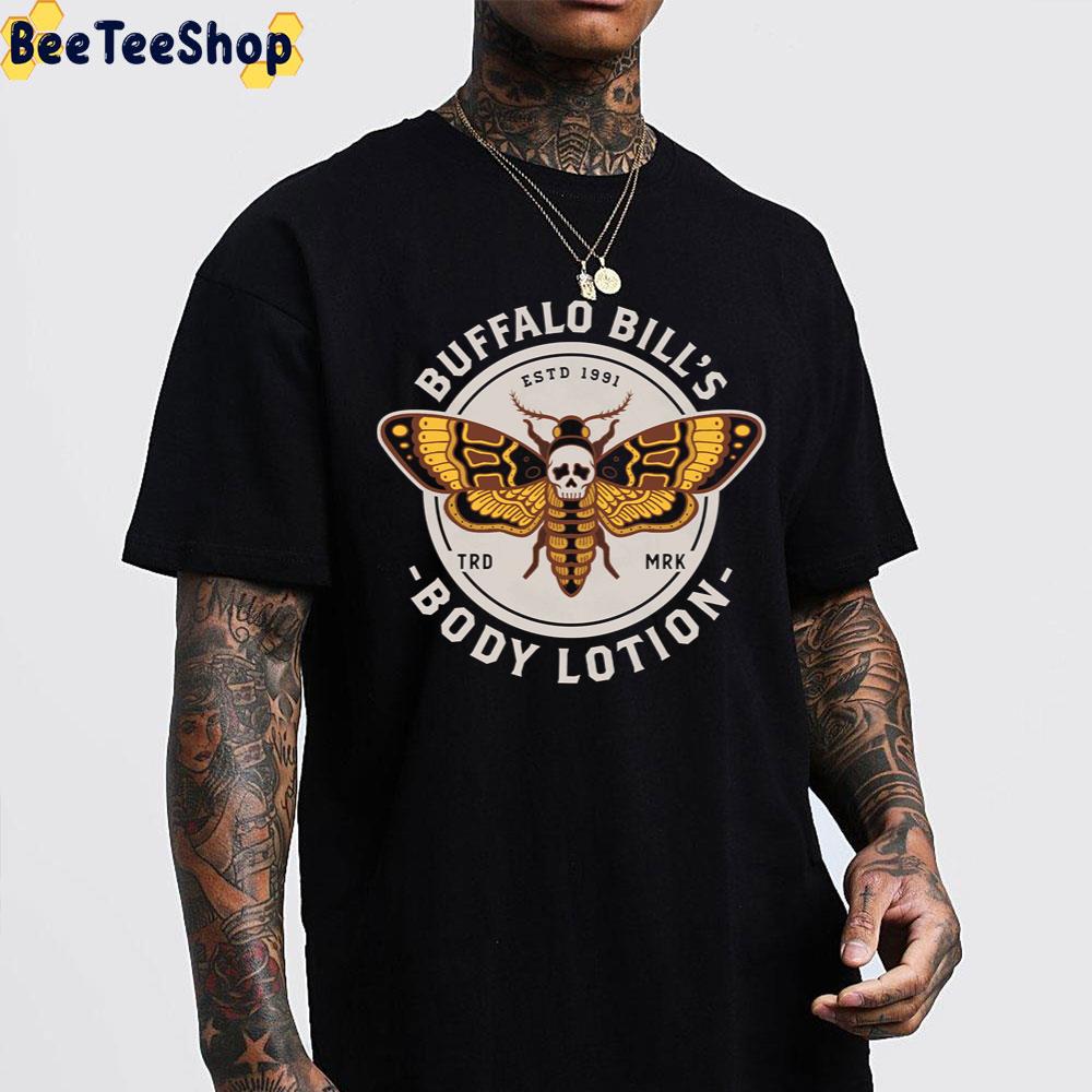 Buffalo Bill's Body Lotion Death's Head Moth Horror Distressed Vintage Design Unisex T-Shirt Buffalo Bill's Body Lotion Death's Head Moth Horror Distressed Vintage Design Unisex T-Shirt