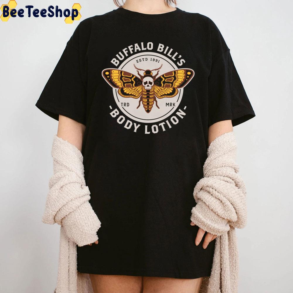 Buffalo Bill's Body Lotion Death's Head Moth Horror Distressed Vintage Design Unisex T-Shirt Buffalo Bill's Body Lotion Death's Head Moth Horror Distressed Vintage Design Unisex T-Shirt