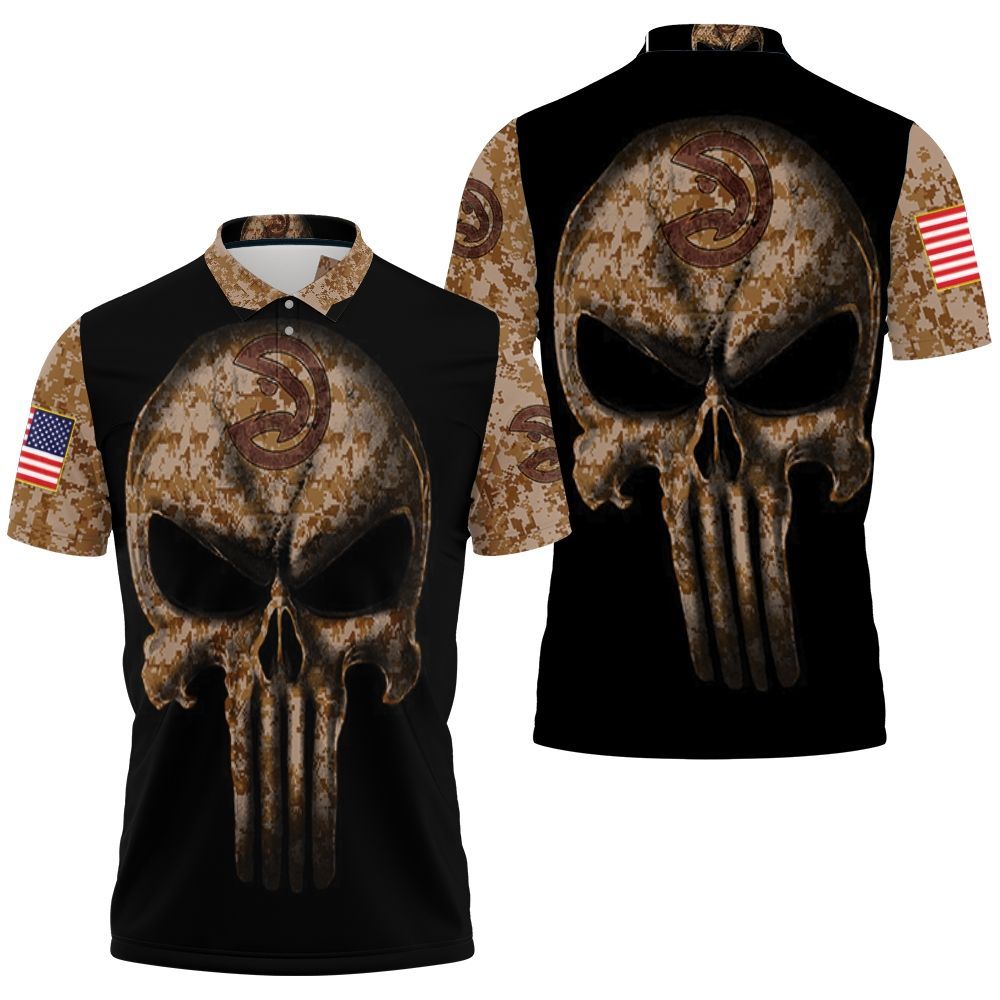Camouflage Skull Atlanta Hawks American Flag Polo Shirt All Over Print Shirt 3d T-shirt Camouflage Skull Atlanta Hawks American Flag Polo Shirt All Over Print Shirt 3d T-shirt
