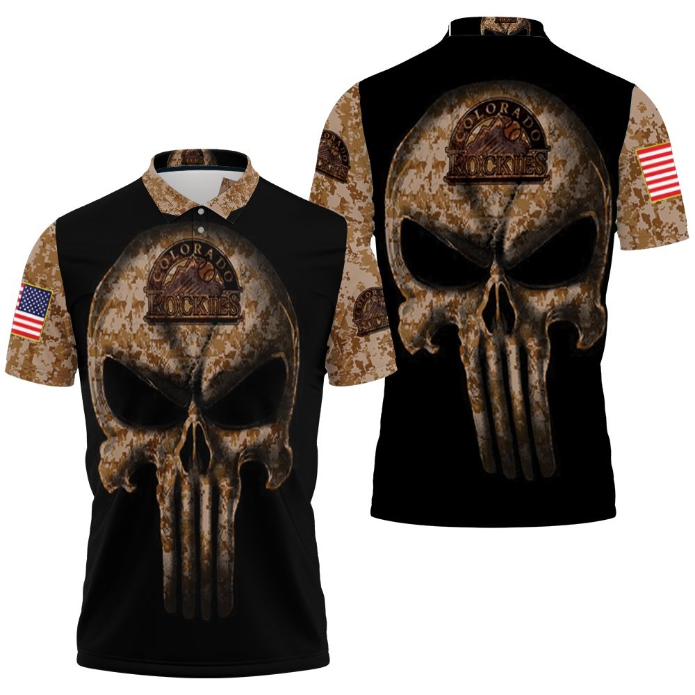 Camouflage Skull Colorado Rockies American Flag Polo Shirt All Over Print Shirt 3d T-shirt Camouflage Skull Colorado Rockies American Flag Polo Shirt All Over Print Shirt 3d T-shirt