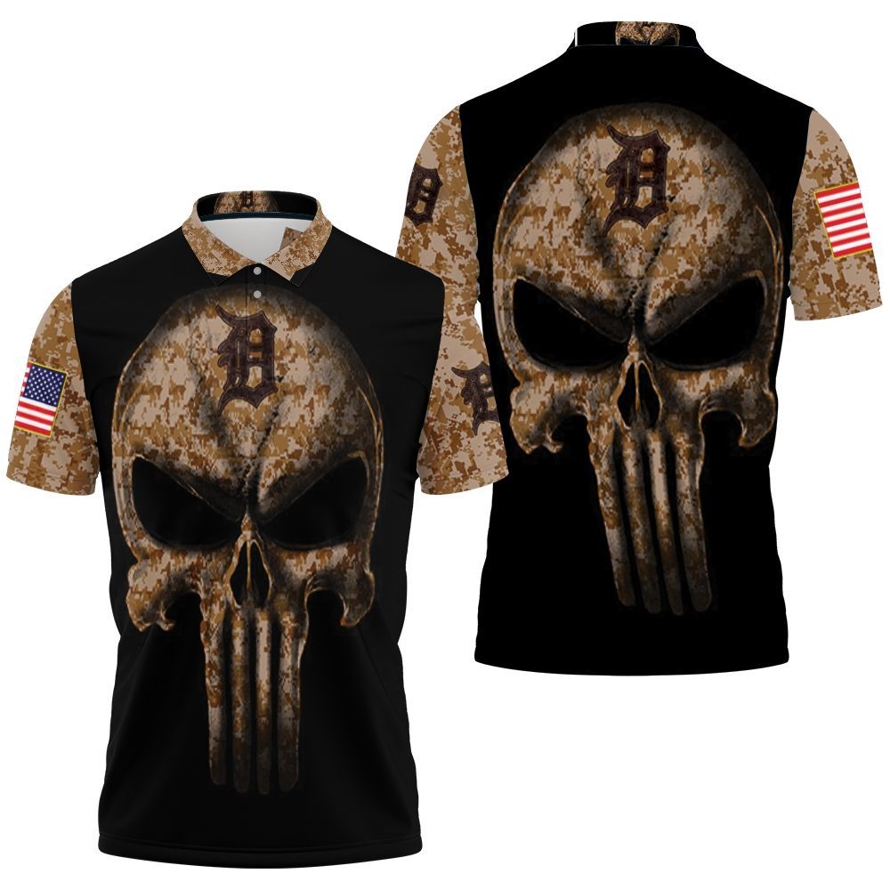 Camouflage Skull Detroit Tigers American Flag Polo Shirt All Over Print Shirt 3d T-shirt Camouflage Skull Detroit Tigers American Flag Polo Shirt All Over Print Shirt 3d T-shirt