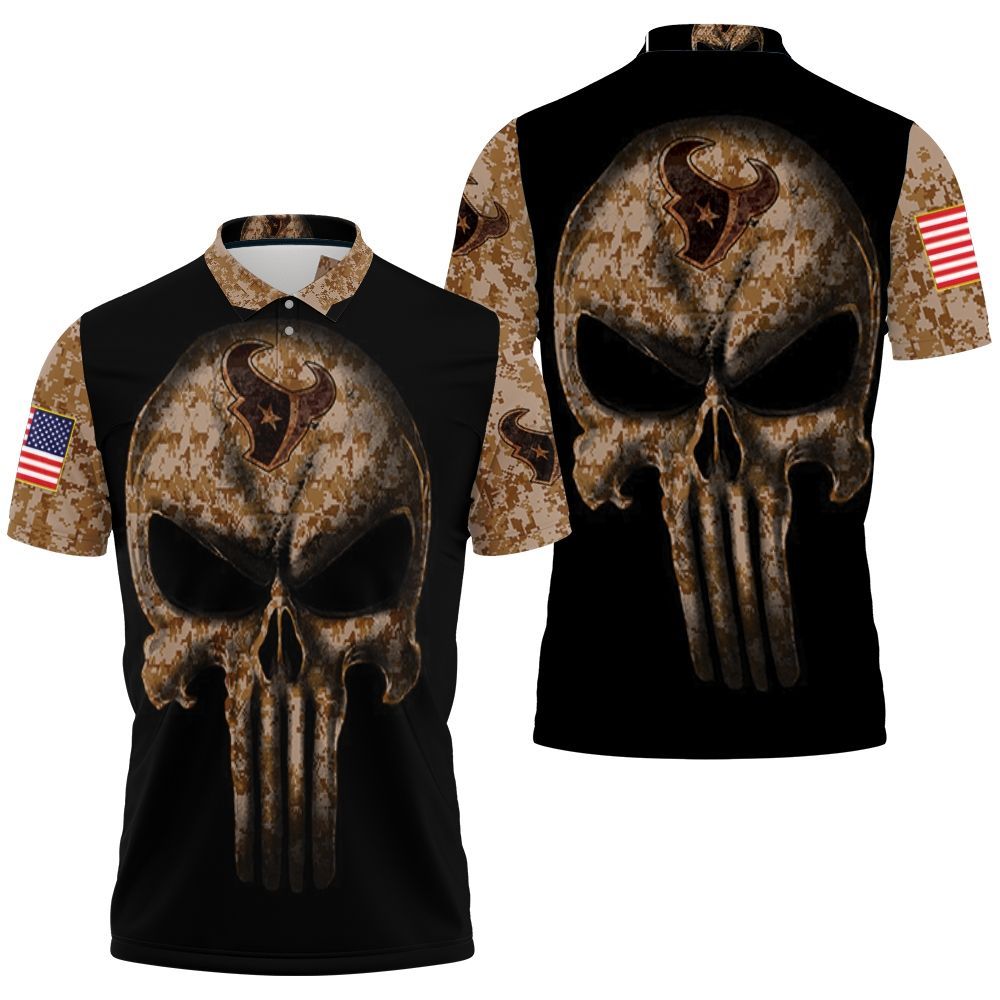 Camouflage Skull Houston Texans American Flag Polo Shirt All Over Print Shirt 3d T-shirt Camouflage Skull Houston Texans American Flag Polo Shirt All Over Print Shirt 3d T-shirt