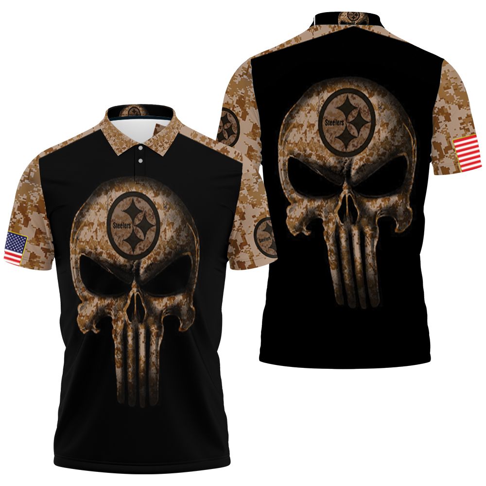Camouflage Skull Pittsburgh Steelers American Flag 3d Jersey Polo Shirt All Over Print Shirt 3d T-shirt Camouflage Skull Pittsburgh Steelers American Flag 3d Jersey Polo Shirt All Over Print Shirt 3d T-shirt