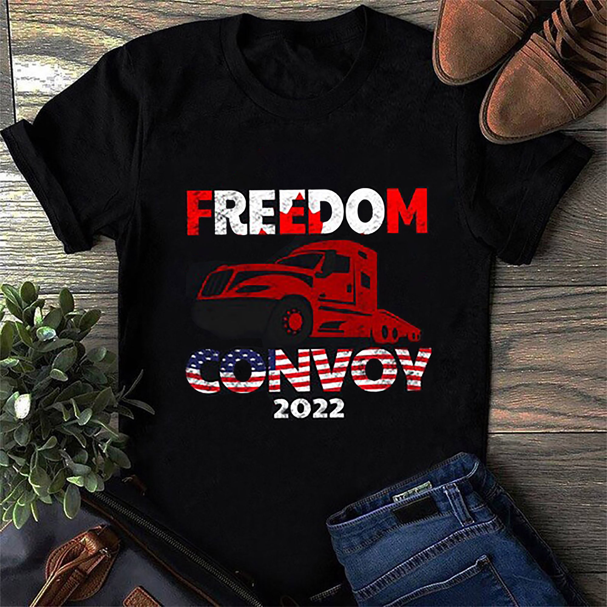Canadian Freedom Support Truckers Convoy To Ottawa Unisex T-Shirt Canadian Freedom Support Truckers Convoy To Ottawa Unisex T-Shirt