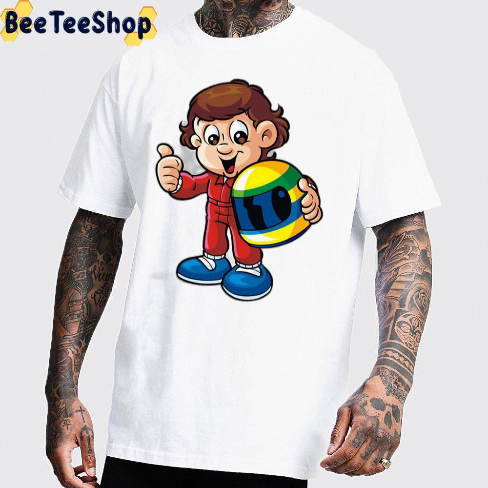 Cartoon Art Airton Senna Formula 1 Champion Racing Unisex T-Shirt Cartoon Art Airton Senna Formula 1 Champion Racing Unisex T-Shirt