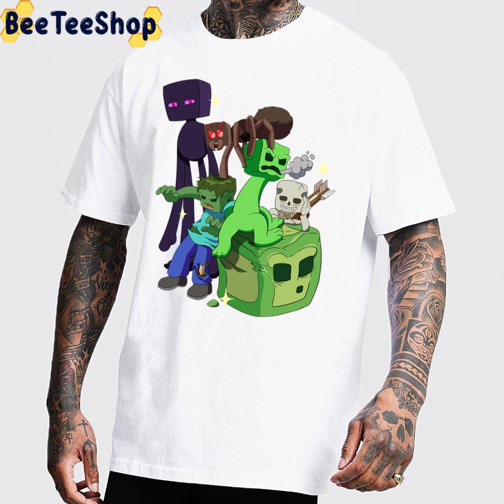 Cartoon Art Minecraft Mobs Unisex T-Shirt Cartoon Art Minecraft Mobs Unisex T-Shirt