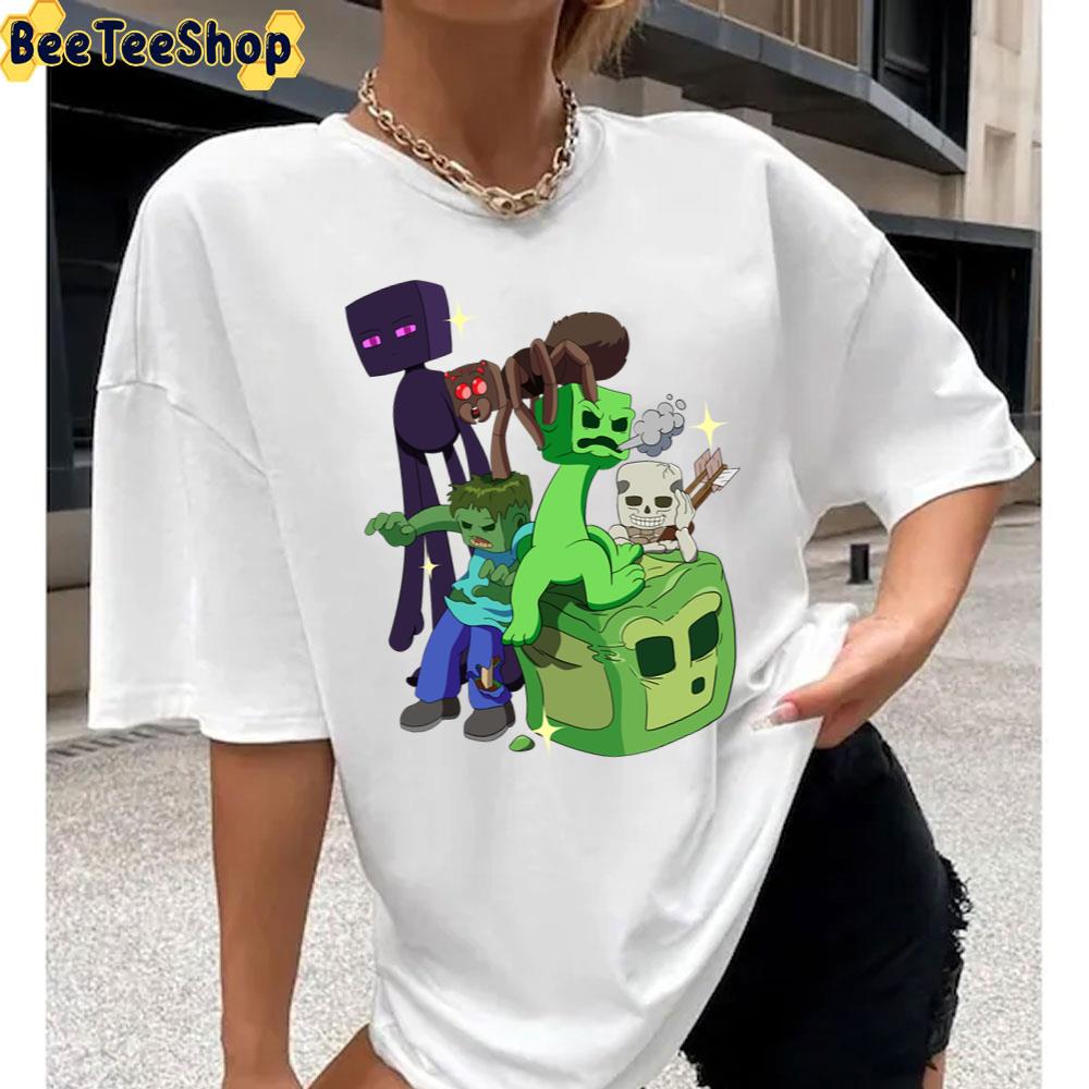 Cartoon Art Minecraft Mobs Unisex T-Shirt Cartoon Art Minecraft Mobs Unisex T-Shirt