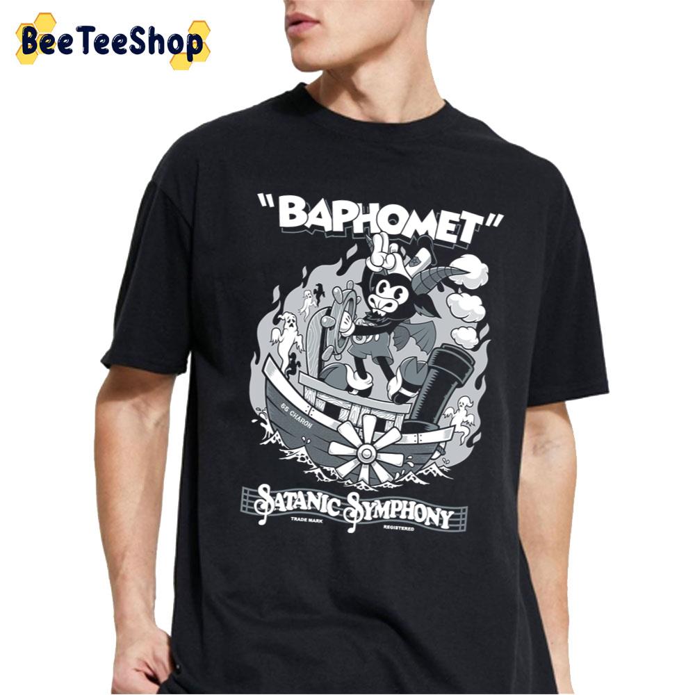 Cartoon Baphomet Steamboat Baphy Occult Satanic Symphony Unisex T-Shirt Cartoon Baphomet Steamboat Baphy Occult Satanic Symphony Unisex T-Shirt