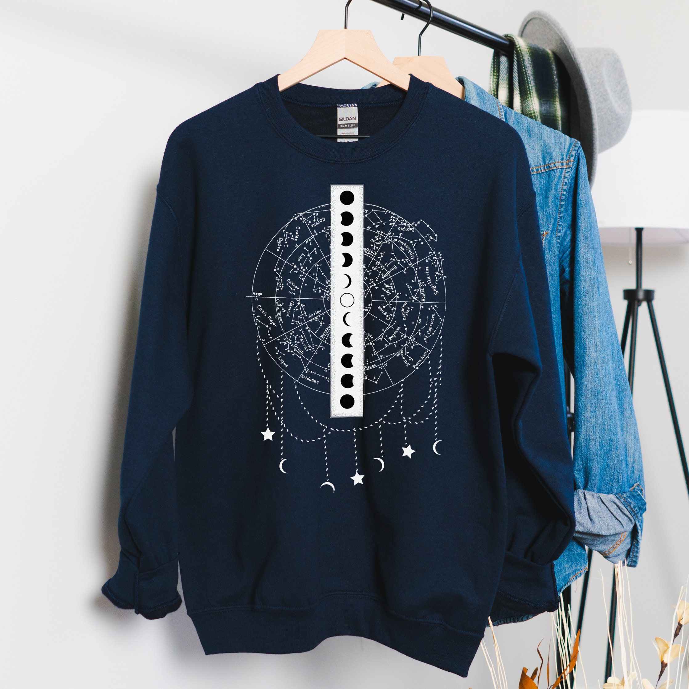 Celestial Constellation Star Chart Moon Unisex Sweatshirt Celestial Constellation Star Chart Moon Unisex Sweatshirt