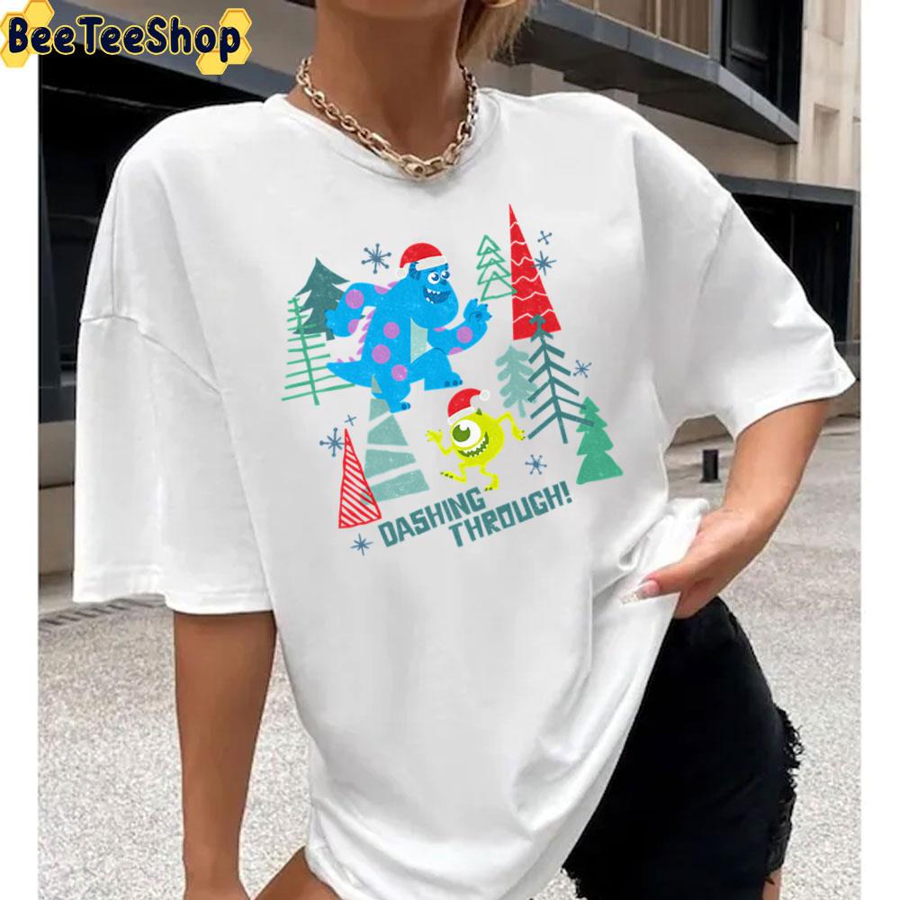 Christmas Dashing Through Monsters Inc Unisex T-Shirt Christmas Dashing Through Monsters Inc Unisex T-Shirt