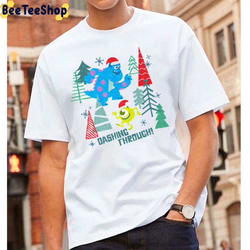 Christmas Dashing Through Monsters Inc Unisex T-Shirt Christmas Dashing Through Monsters Inc Unisex T-Shirt