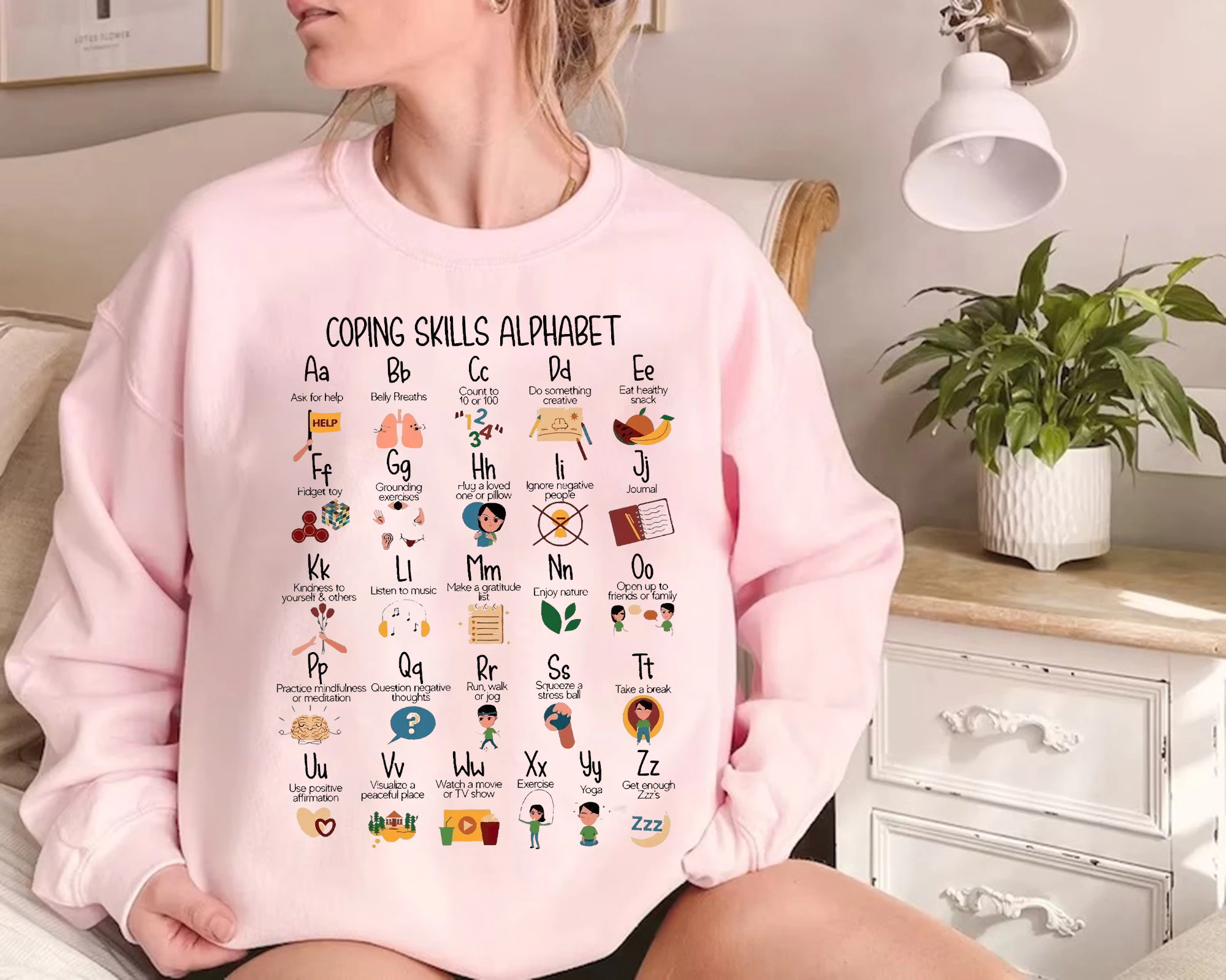 Coping Skills Alphabet Unisex Sweatshirt Coping Skills Alphabet Unisex Sweatshirt