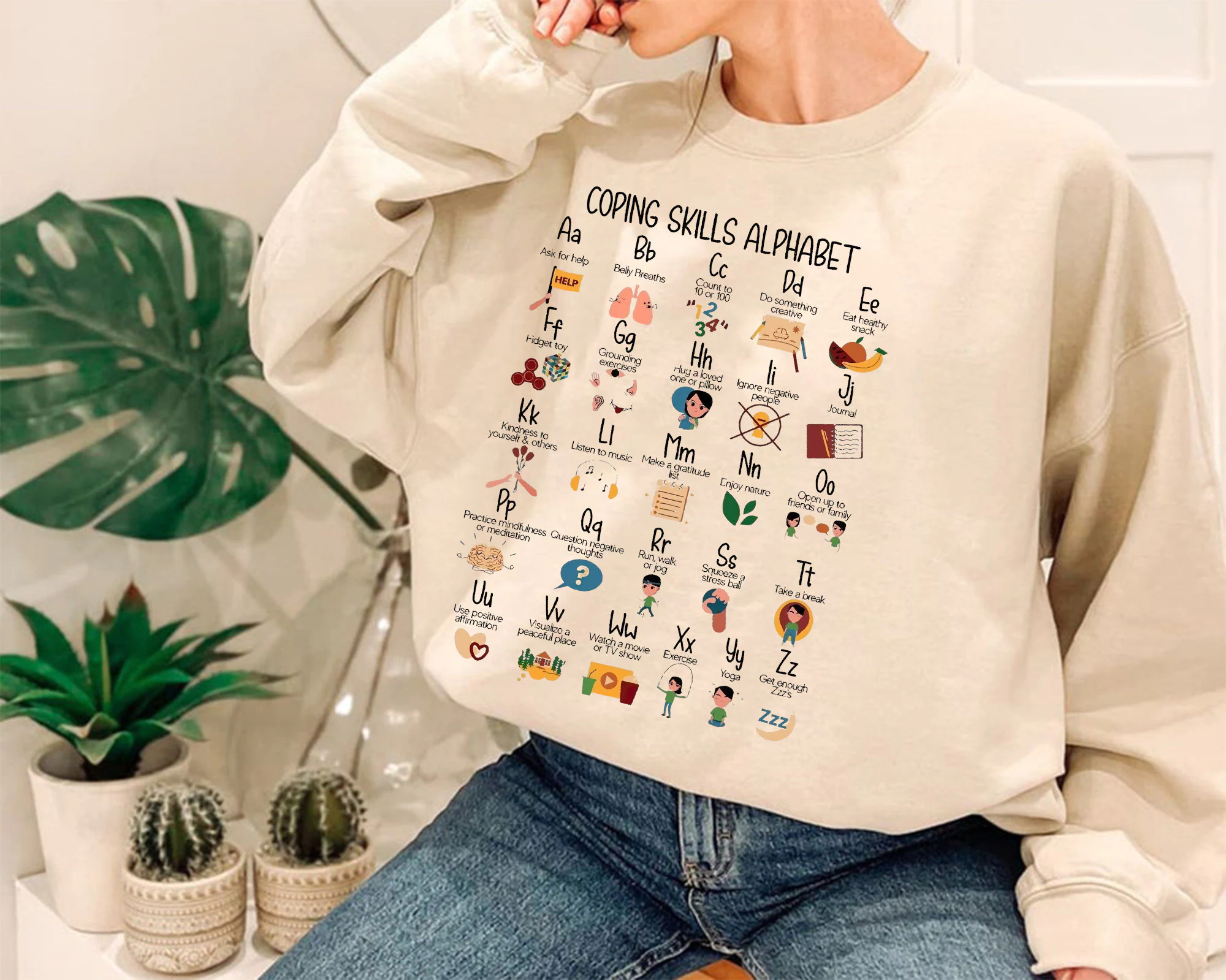 Coping Skills Alphabet Unisex Sweatshirt Coping Skills Alphabet Unisex Sweatshirt