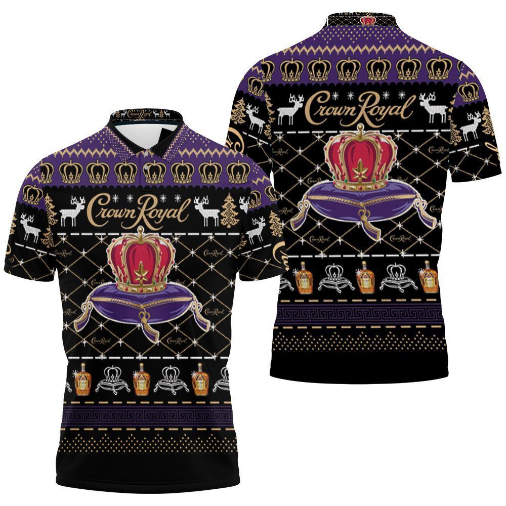 Crown Royal Whisky Wine Ugly Christmas 3d Polo Shirt Jersey All Over Print Shirt 3d T-shirt Crown Royal Whisky Wine Ugly Christmas 3d Polo Shirt Jersey All Over Print Shirt 3d T-shirt