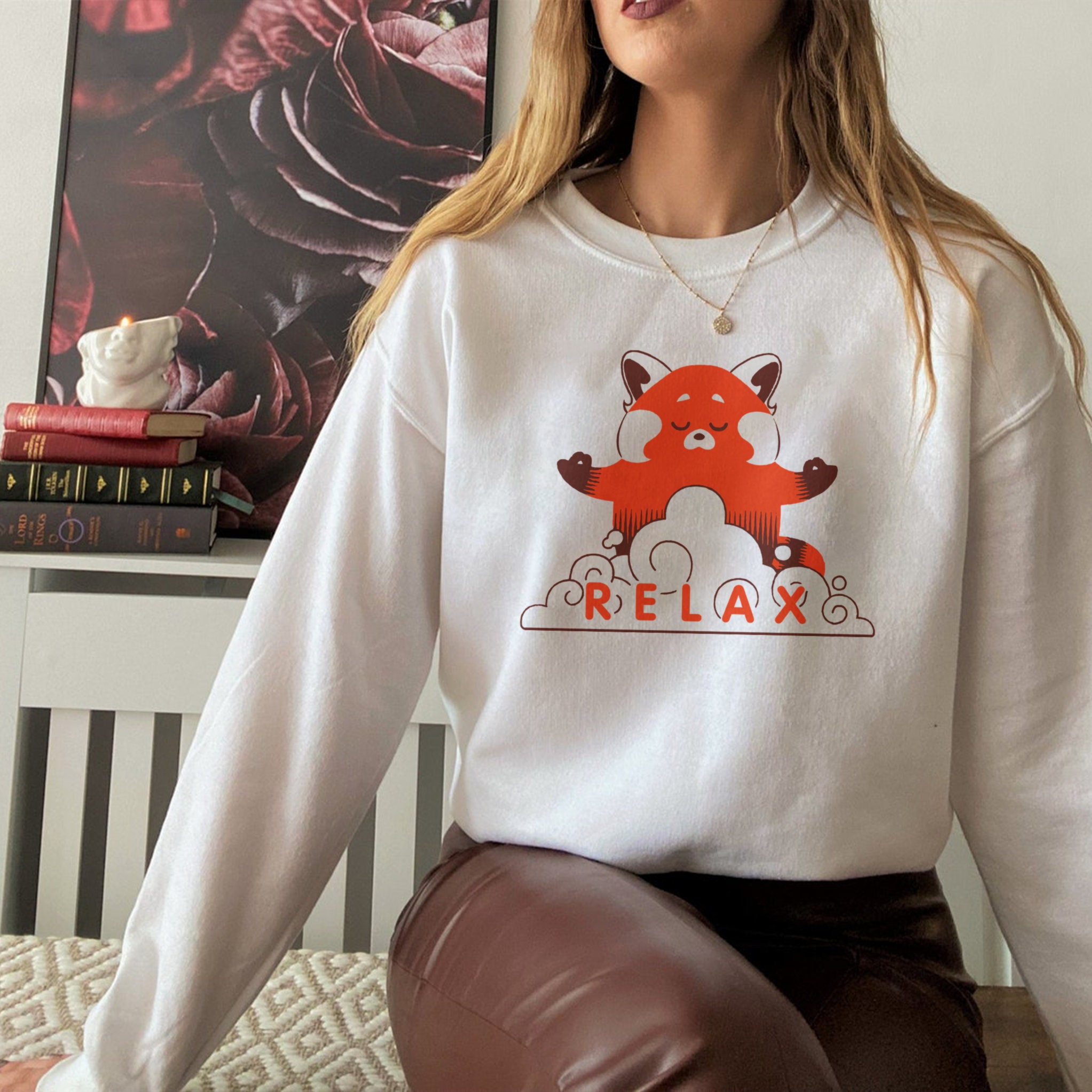 Cute Relax Red Panda Turning Red Unisex Sweatshirt Cute Relax Red Panda Turning Red Unisex Sweatshirt