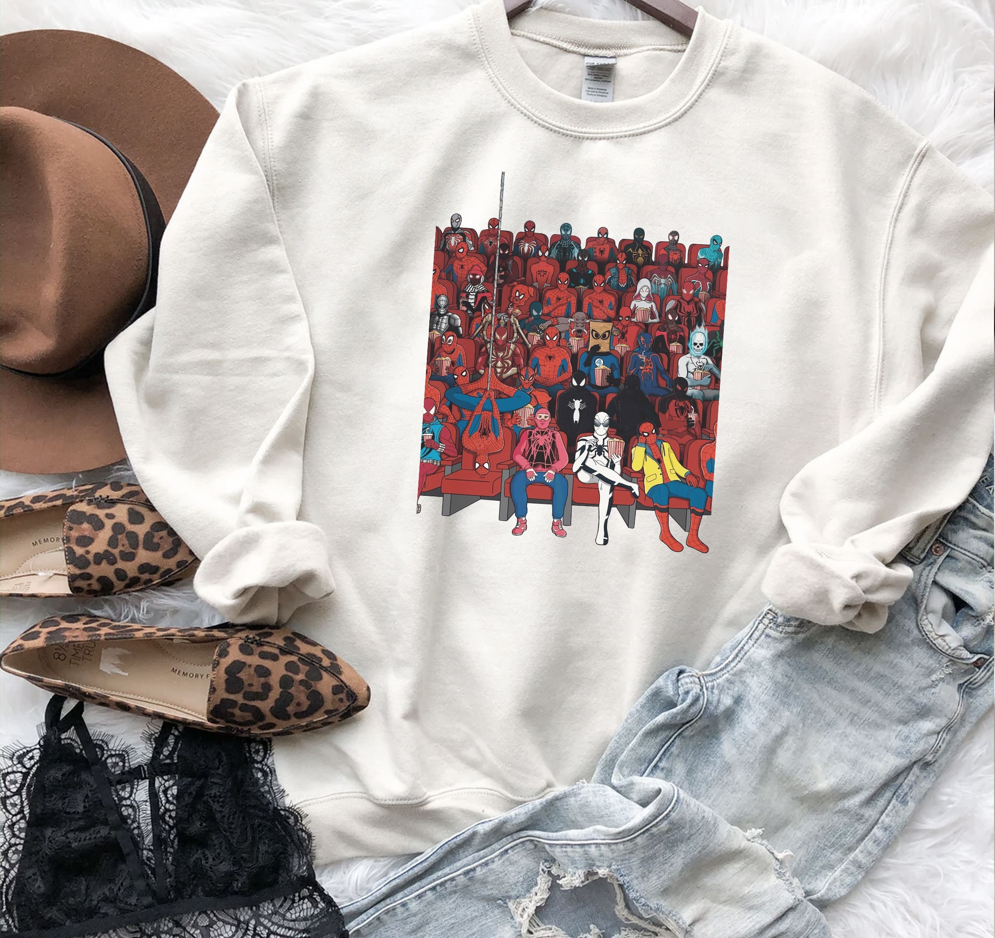 Cute Spider Man Me And My Boys At Movie Unisex Sweatshirt Cute Spider Man Me And My Boys At Movie Unisex Sweatshirt