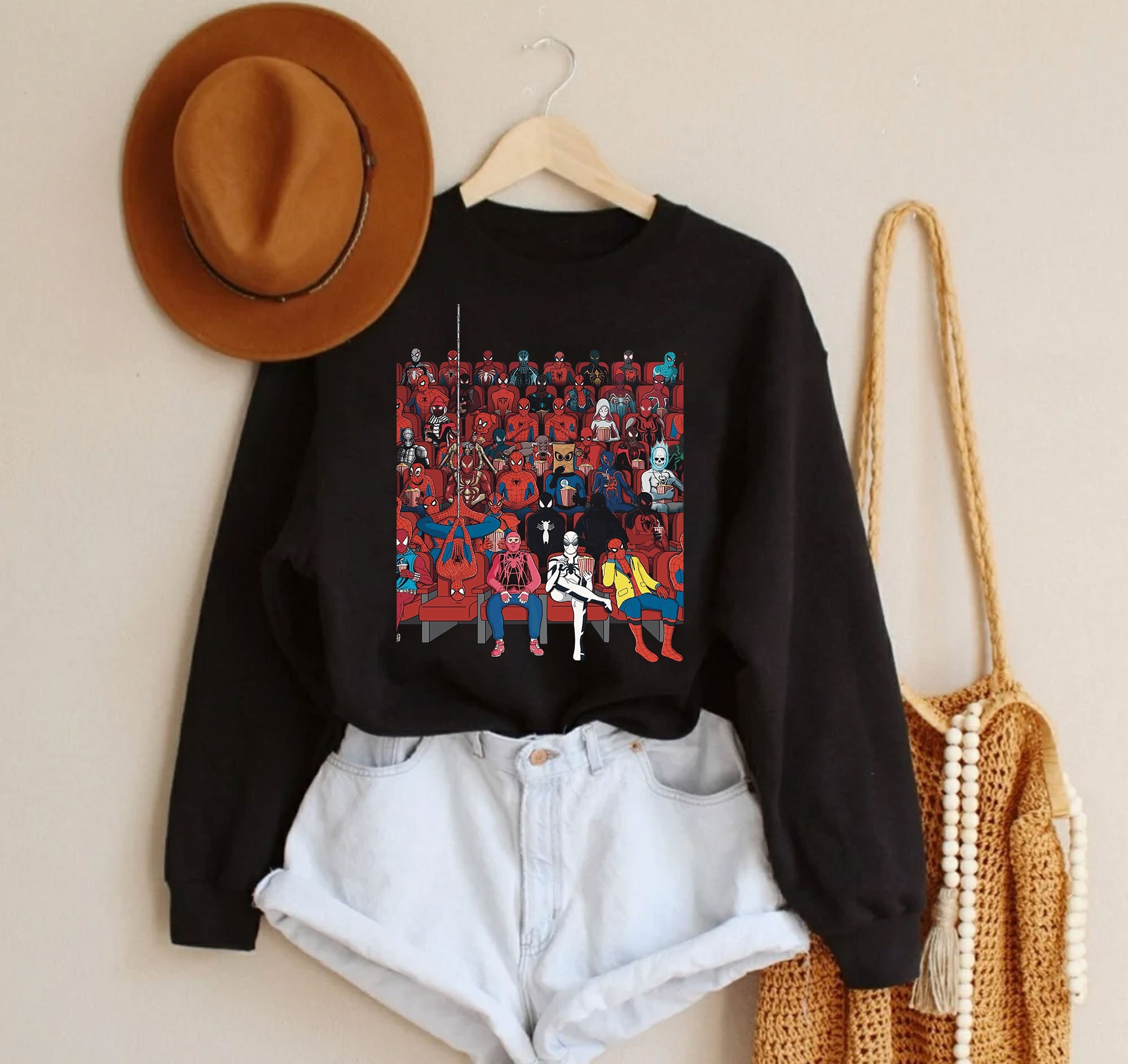 Cute Spider Man Me And My Boys At Movie Unisex Sweatshirt Cute Spider Man Me And My Boys At Movie Unisex Sweatshirt
