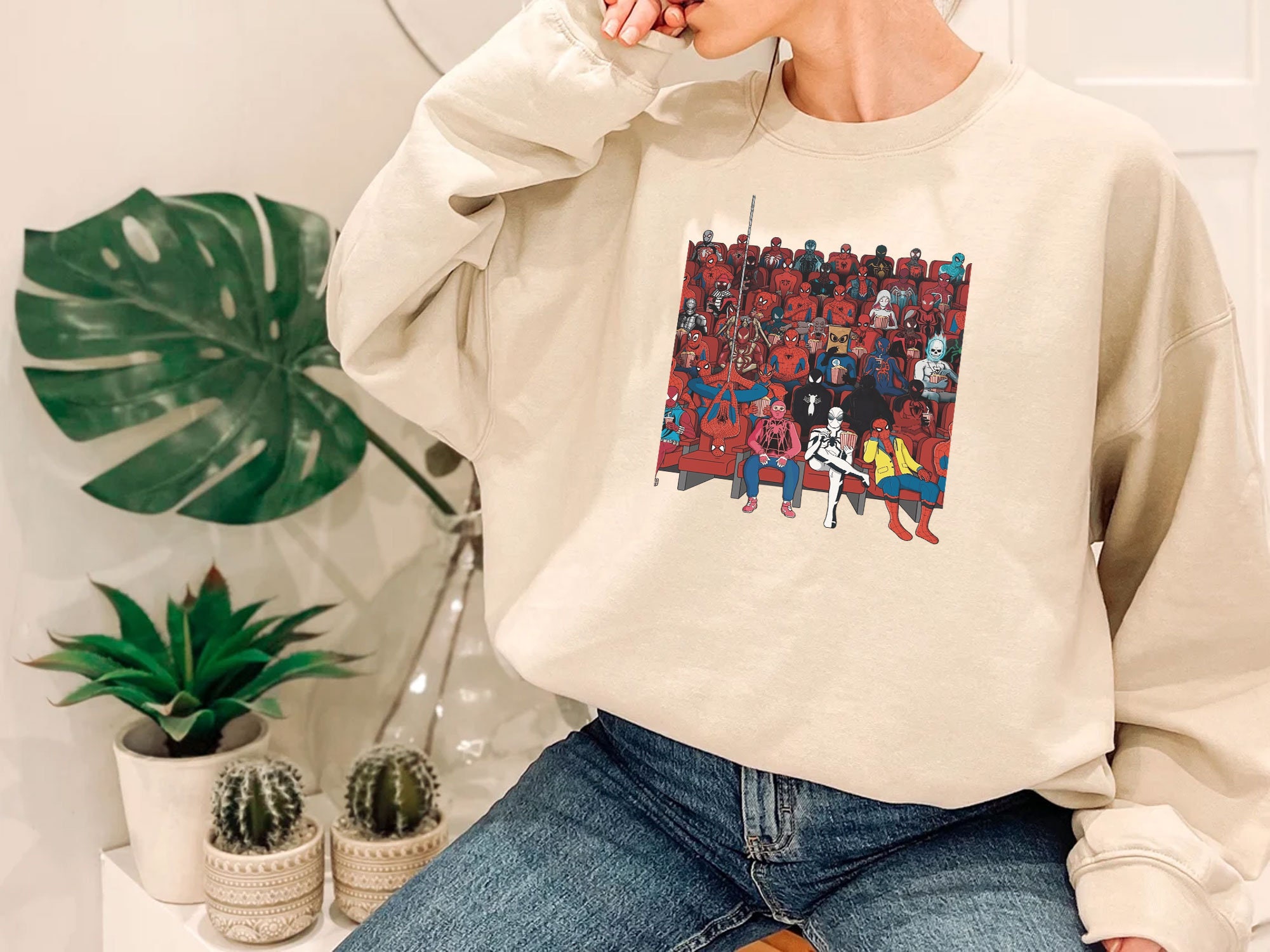 Cute Spider Man Me And My Boys At Movie Unisex Sweatshirt Cute Spider Man Me And My Boys At Movie Unisex Sweatshirt