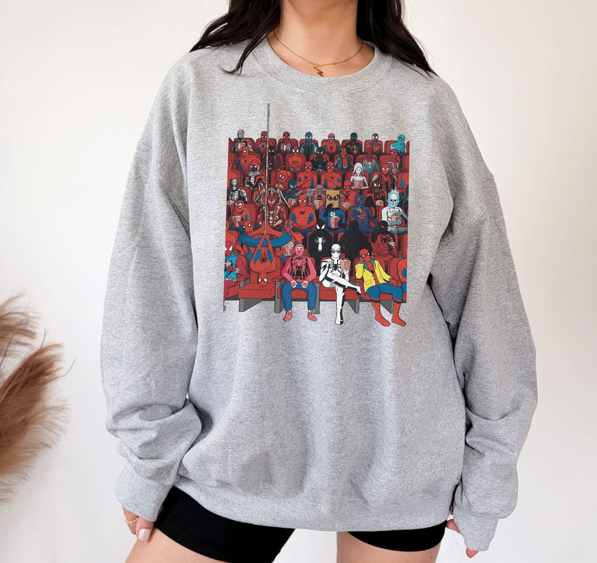 Cute Spider Man Me And My Boys At Movie Unisex Sweatshirt Cute Spider Man Me And My Boys At Movie Unisex Sweatshirt