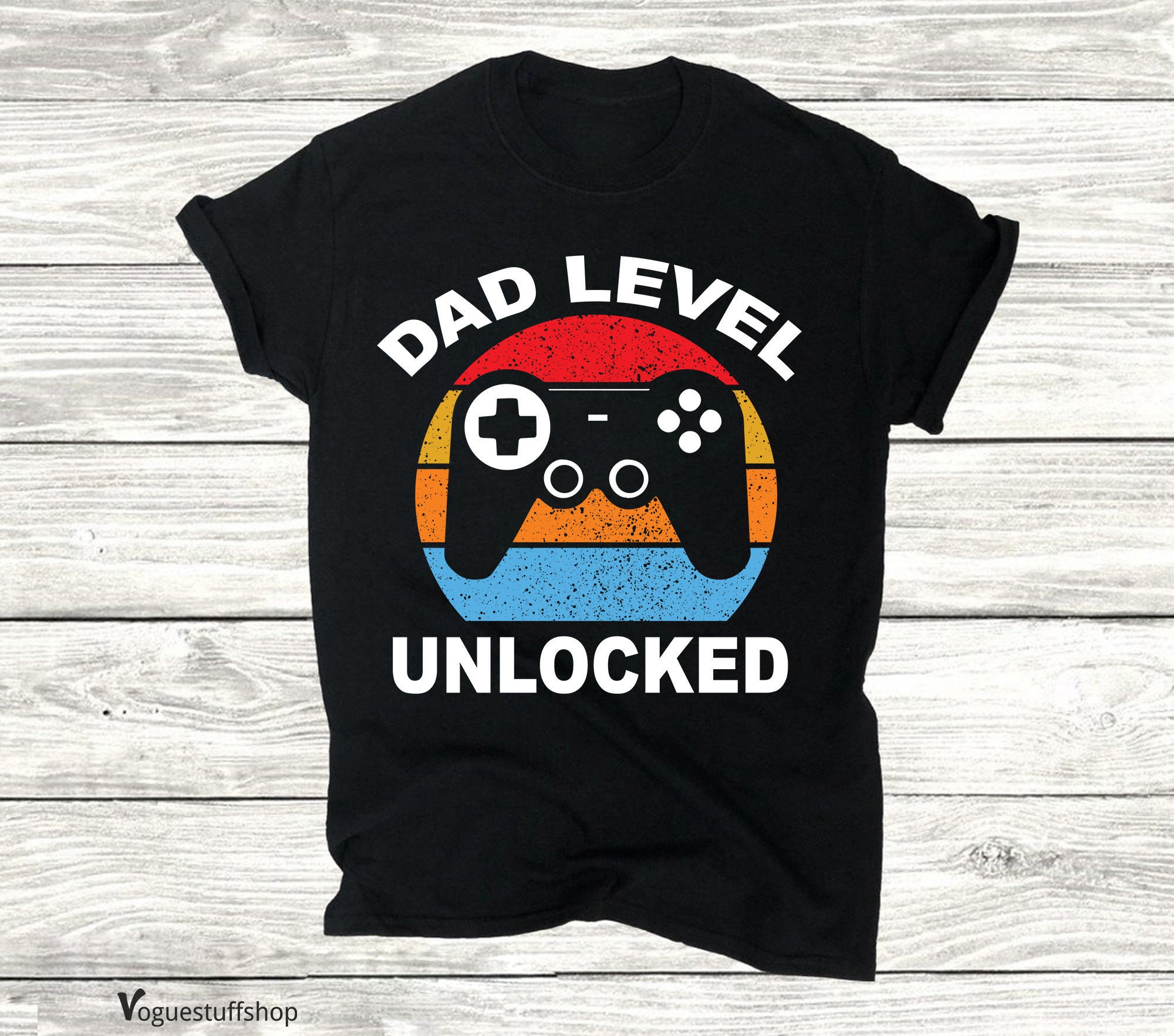 Dad Level Unlocked Gamer Father's Day Vintage Art Unisex Shirt Dad Level Unlocked Gamer Father's Day Vintage Art Unisex Shirt