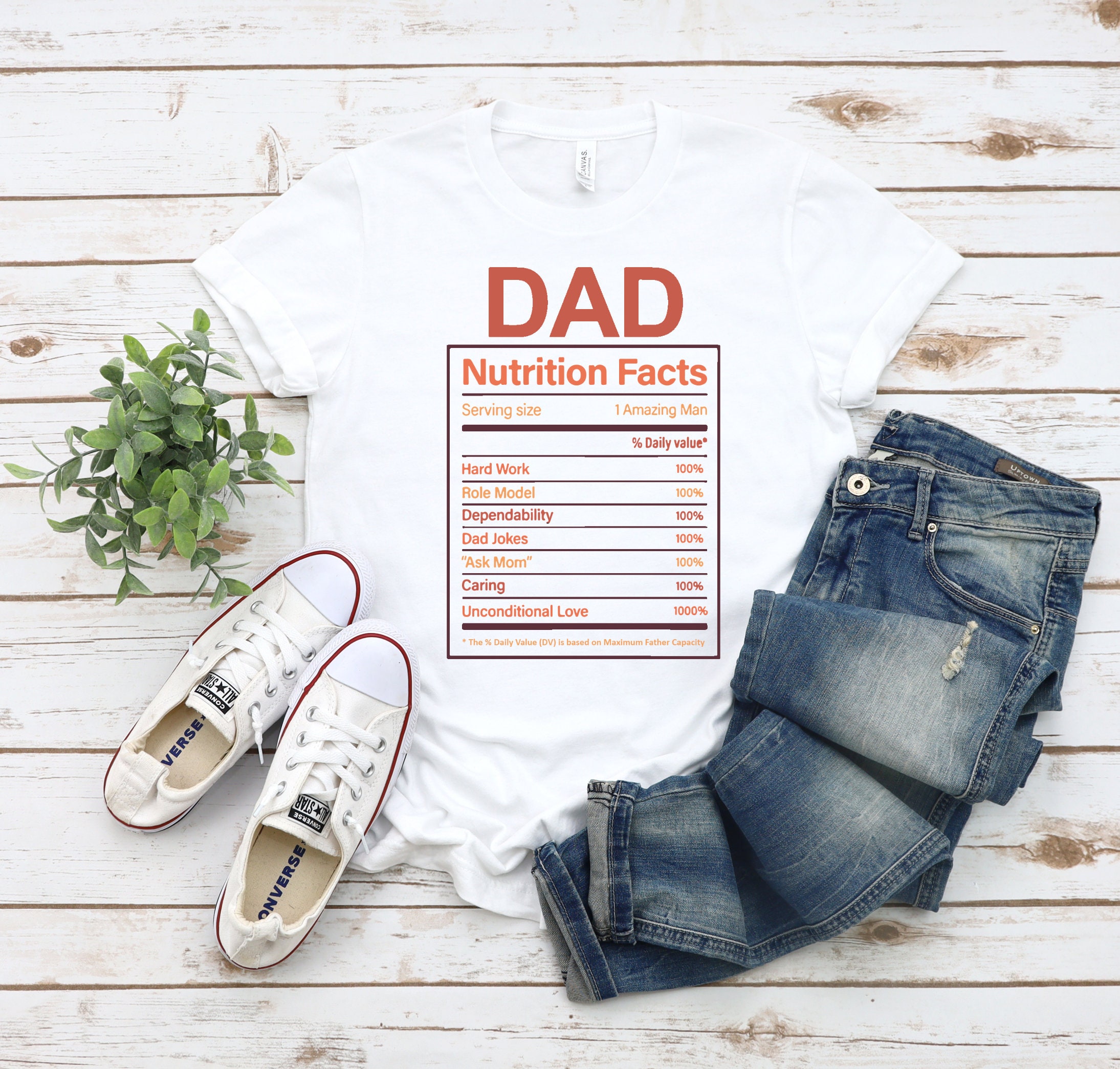 Dad Nutrition Facts Funny Jokes Father's Day Unisex T-Shirt Dad Nutrition Facts Funny Jokes Father's Day Unisex T-Shirt
