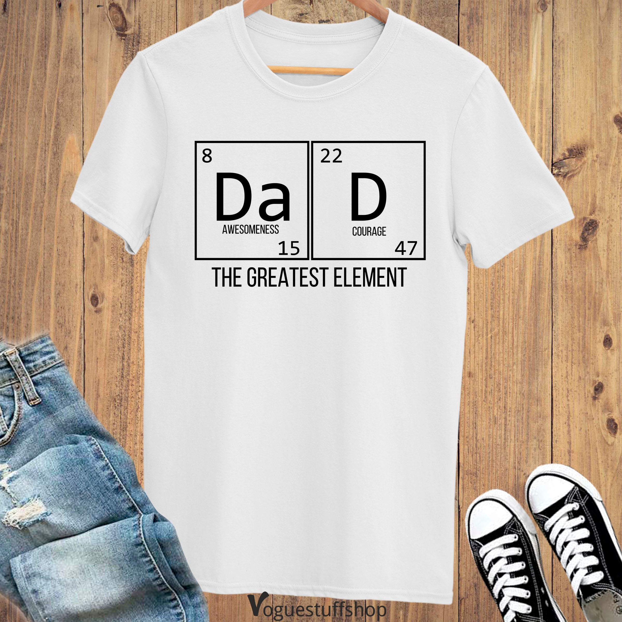Dad The Greatest Element Courage Science Physics Chemistry Father's Day Unisex T-Shirt Dad The Greatest Element Courage Science Physics Chemistry Father's Day Unisex T-Shirt