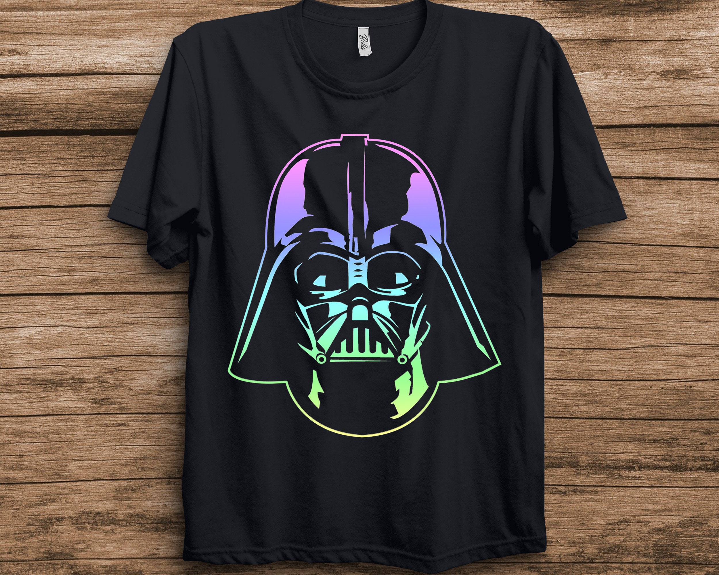 Darth Vader Head Neon Gradient Graphic Unisex T-Shirt Darth Vader Head Neon Gradient Graphic Unisex T-Shirt