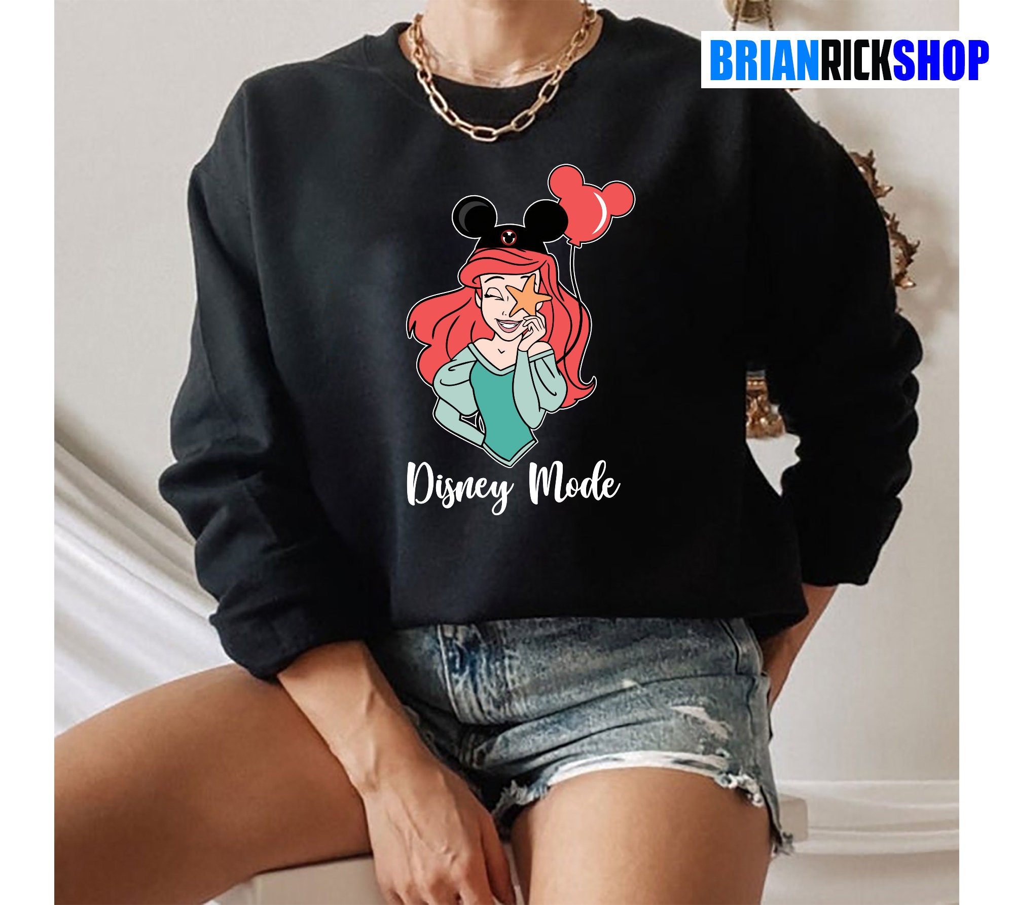 Disney Mode Ariel Mermaid Princess Unisex Sweatshirt Disney Mode Ariel Mermaid Princess Unisex Sweatshirt