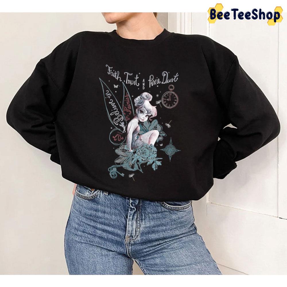 Disney Peter Pan Believe Drawing Graphic Tinker Bell Unisex T-Shirt Disney Peter Pan Believe Drawing Graphic Tinker Bell Unisex T-Shirt
