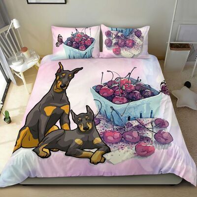 Doberman Cherry Cotton Bedding Sets Doberman Cherry Cotton Bedding Sets